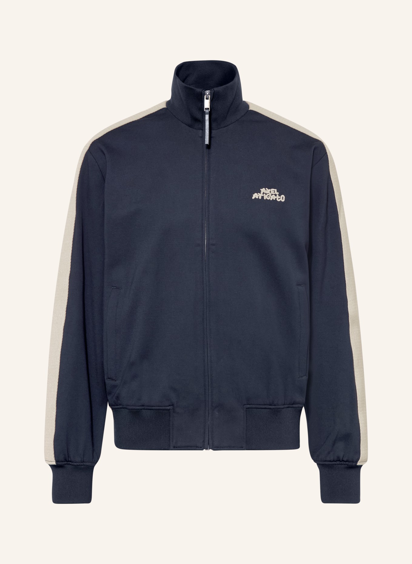 AXEL ARIGATO Mikina CHASE s pruhy: TMAVĚ MODRÁ / KRÉMOVÁ