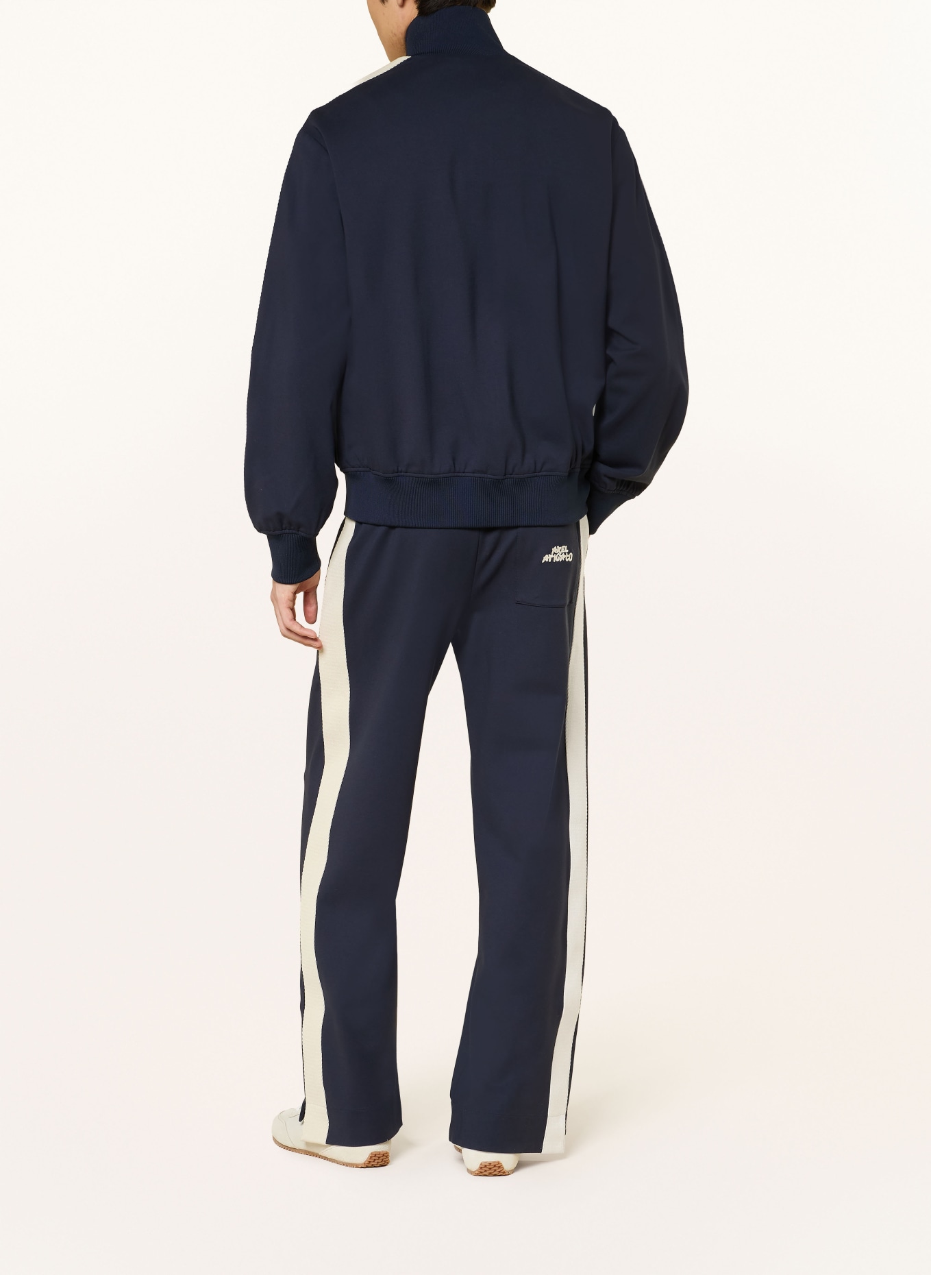 AXEL ARIGATO Track pants with braid stripes: DARK BLUE / CREAM