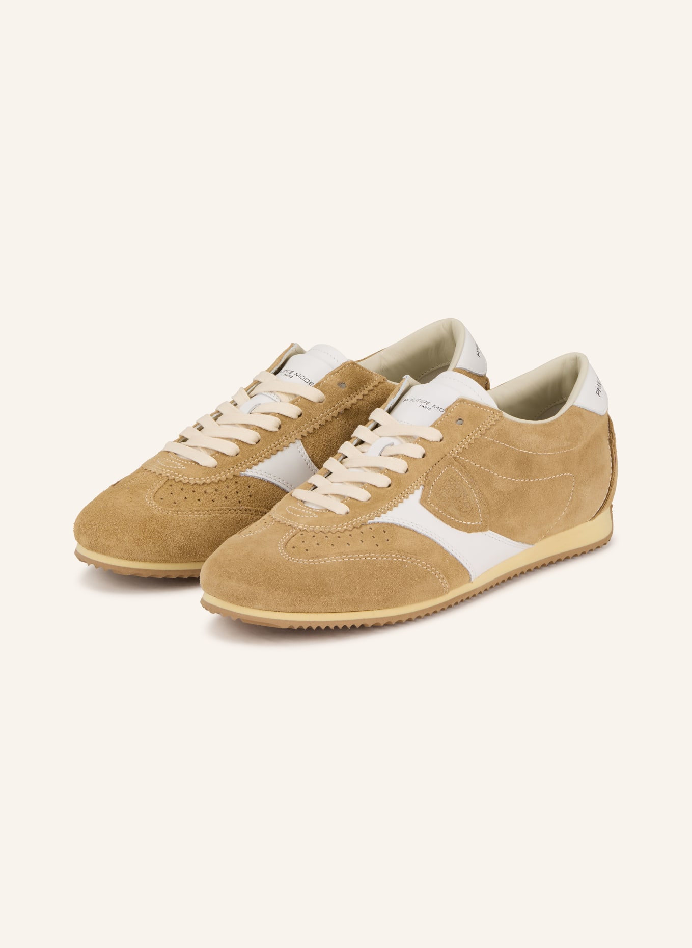 PHILIPPE MODEL PLANCHE sneaker: LIGHT BROWN / WHITE