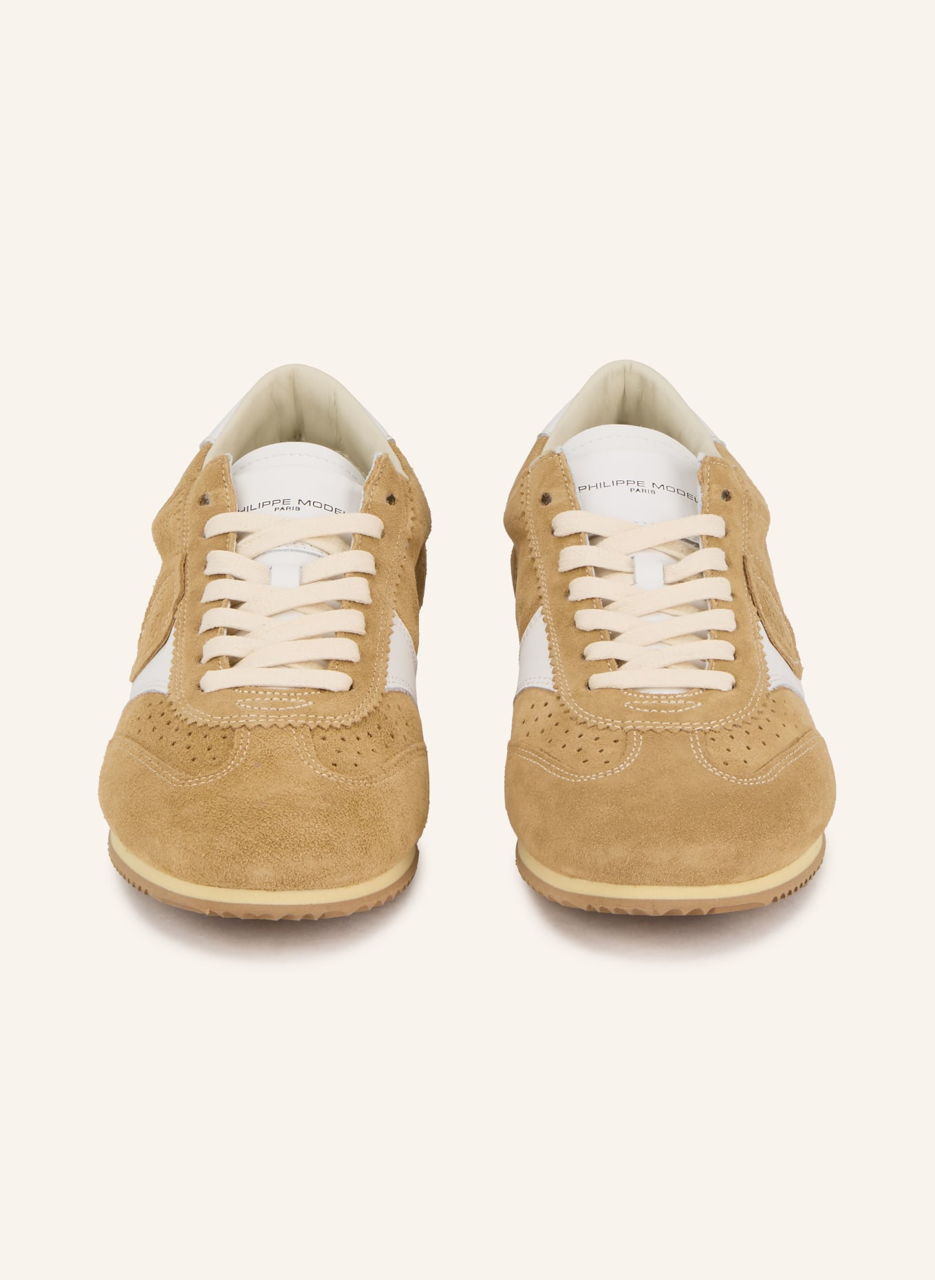 PHILIPPE MODEL PLANCHE sneaker: LIGHT BROWN / WHITE