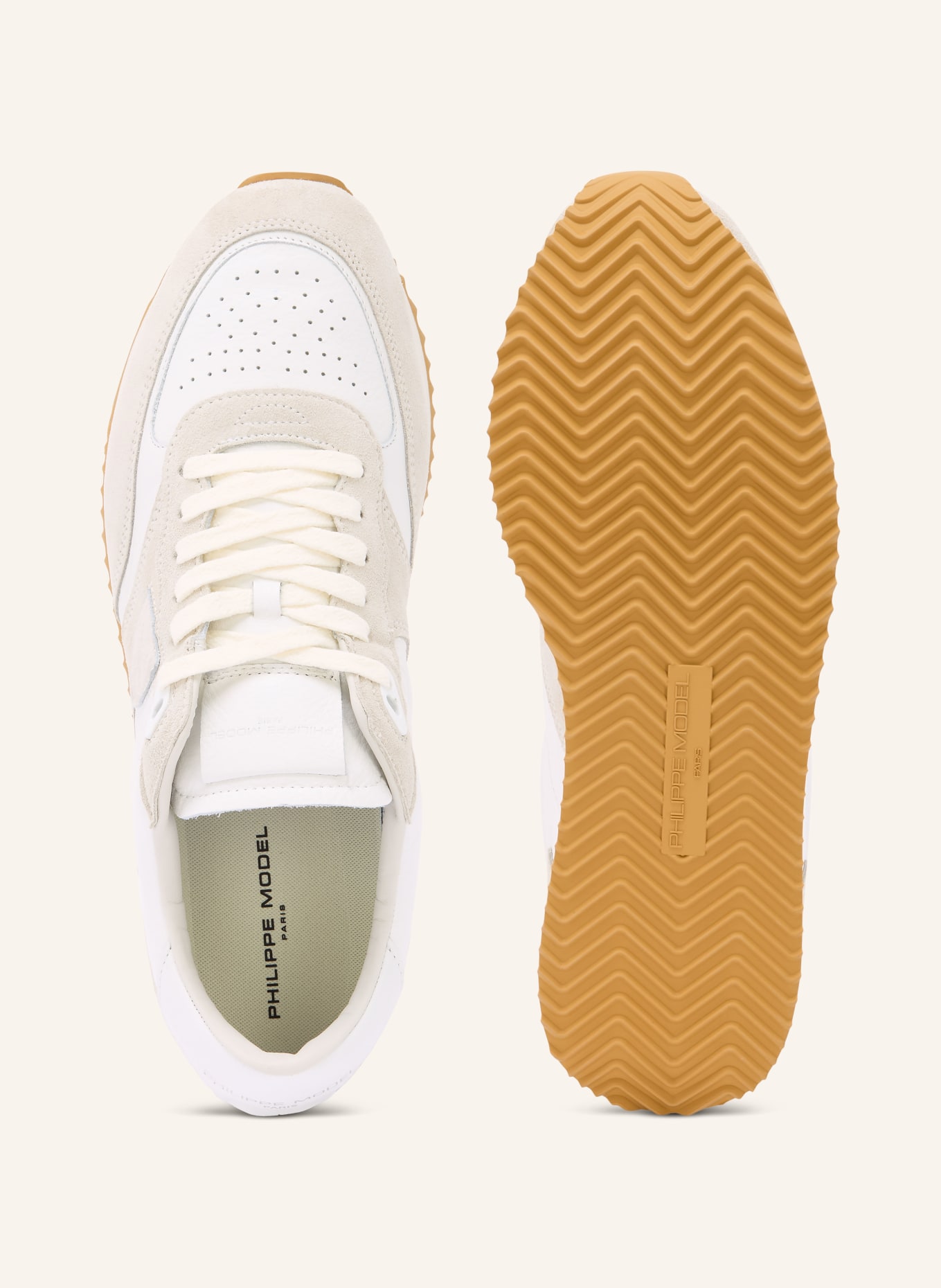 PHILIPPE MODEL Sneaker BLVILLE LOW: WEISS / HELLGRAU