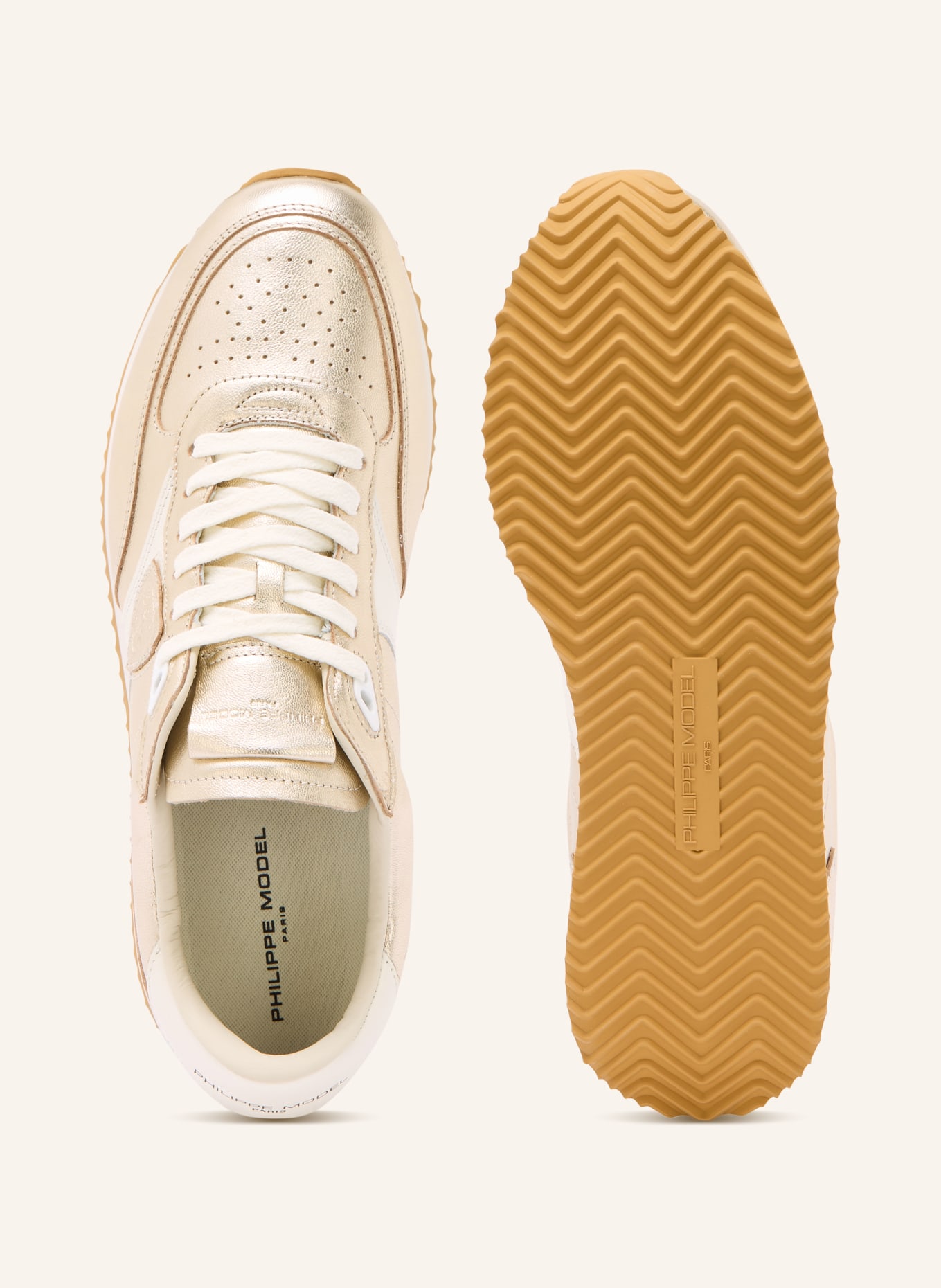 PHILIPPE MODEL BLVILLE LOW sneaker: GOLD / CREAM