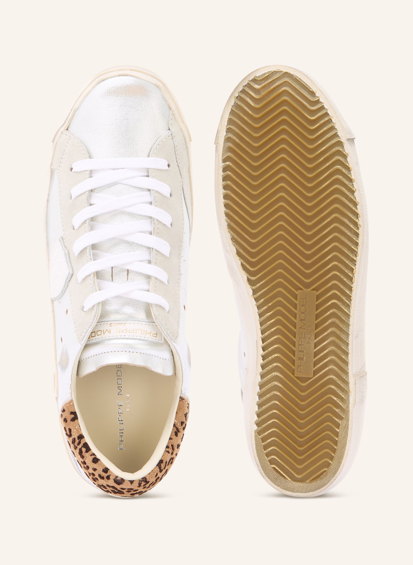 PHILIPPE MODEL Sneaker PRSX: SILBER / BRAUN / GRAU