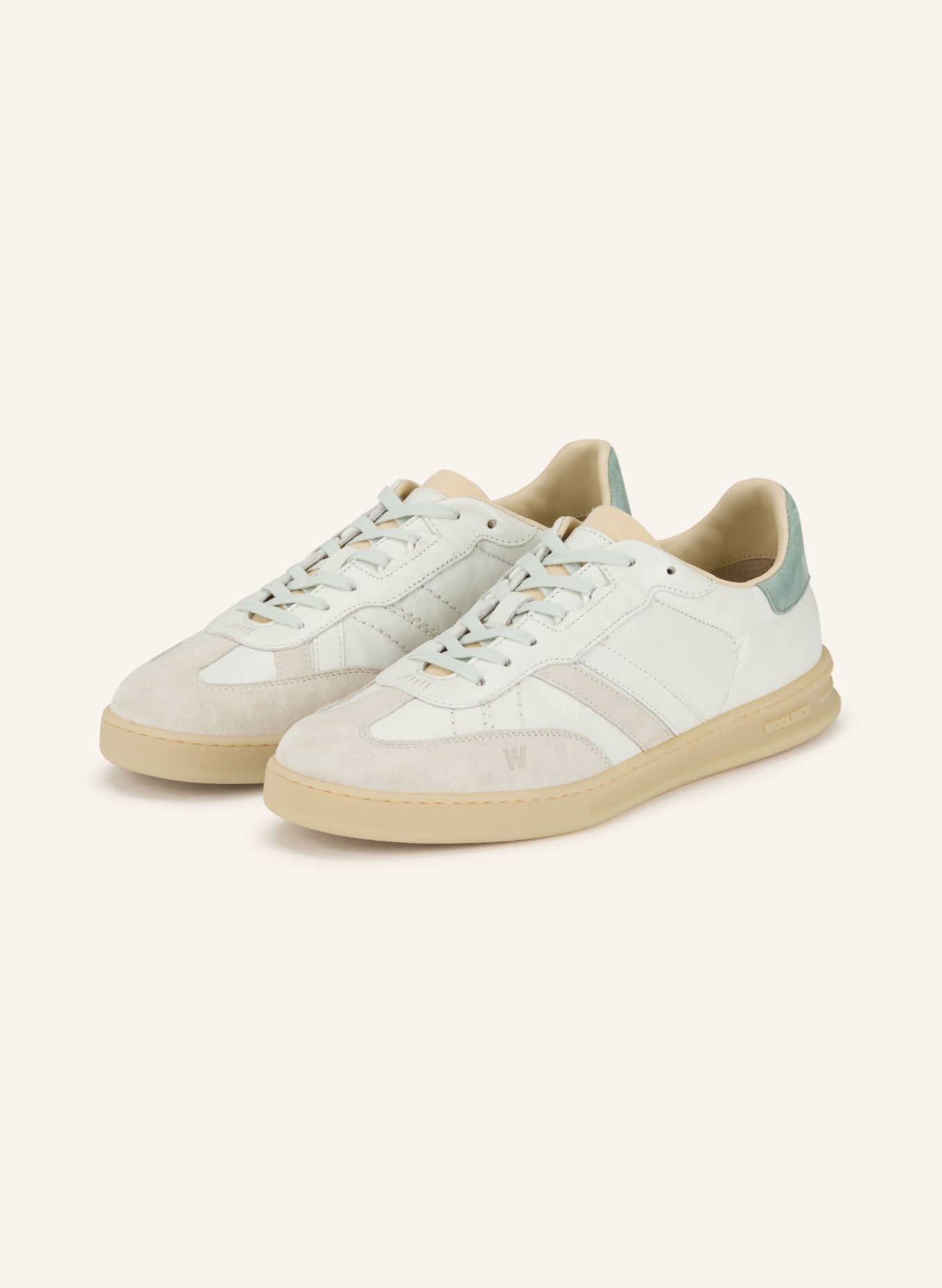 WOOLRICH Sneaker: WEISS / BEIGE / MINT