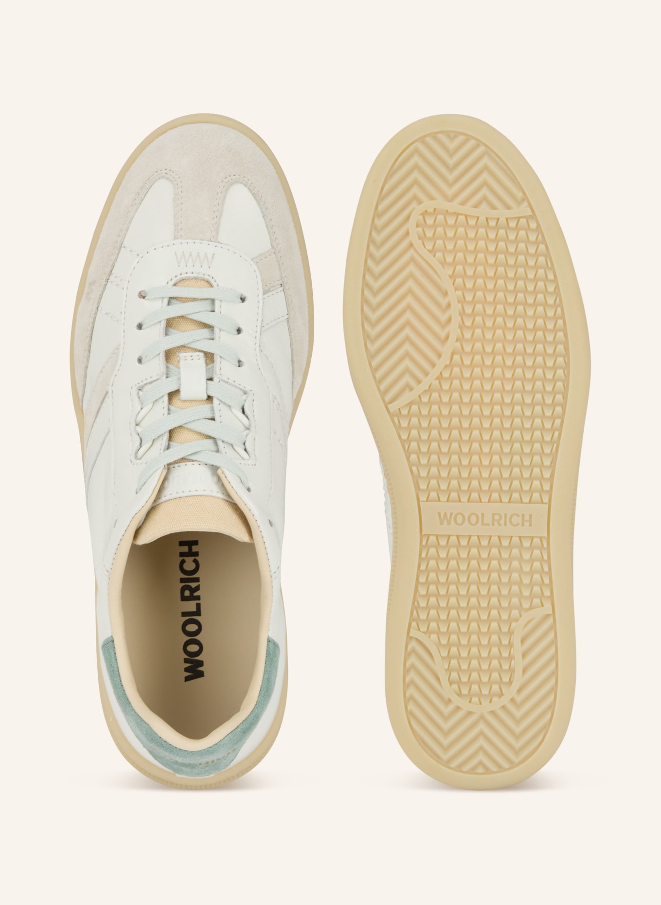 WOOLRICH Sneaker: WEISS / BEIGE / MINT