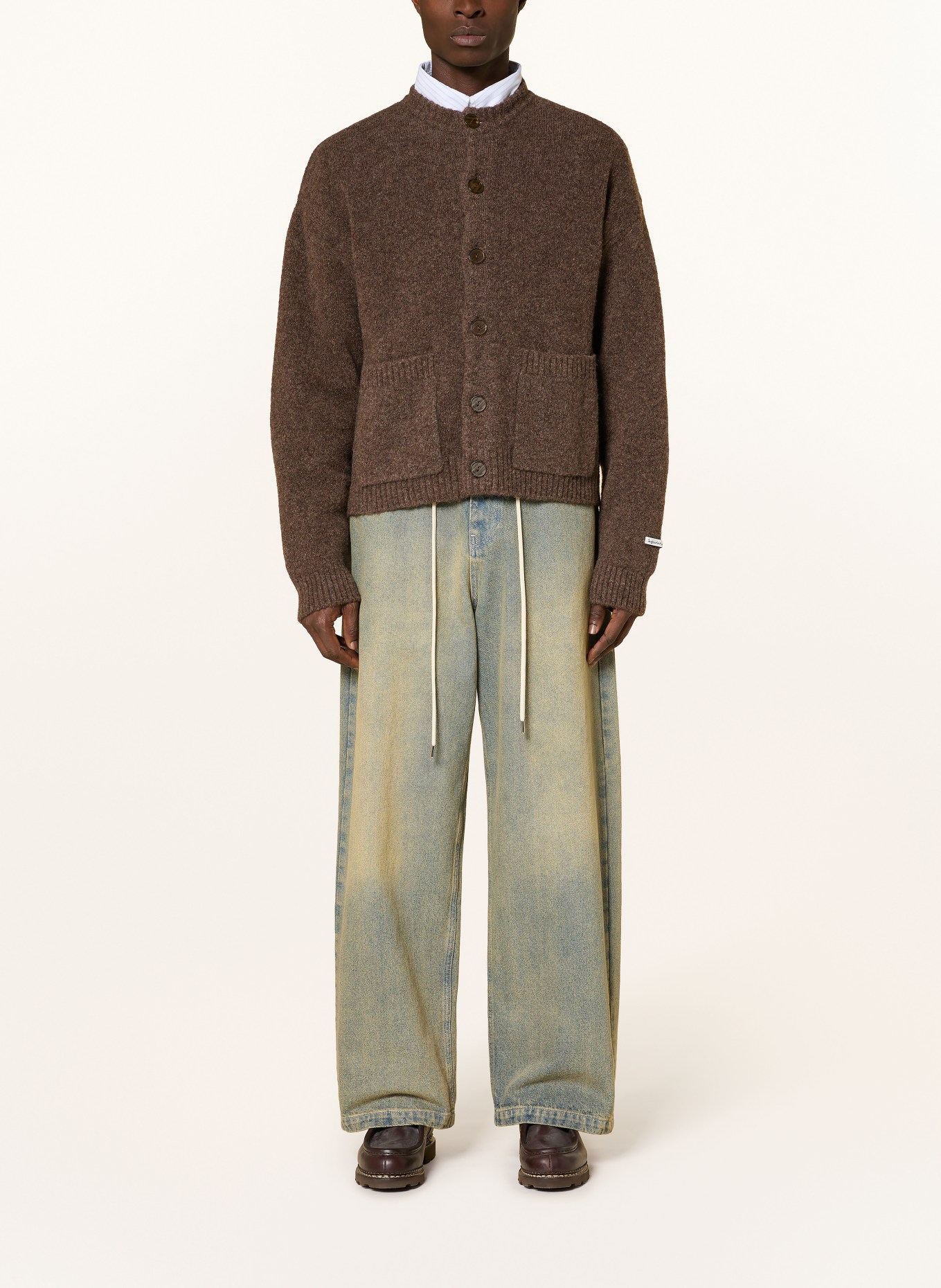 about:blank cardigan: DARK BROWN