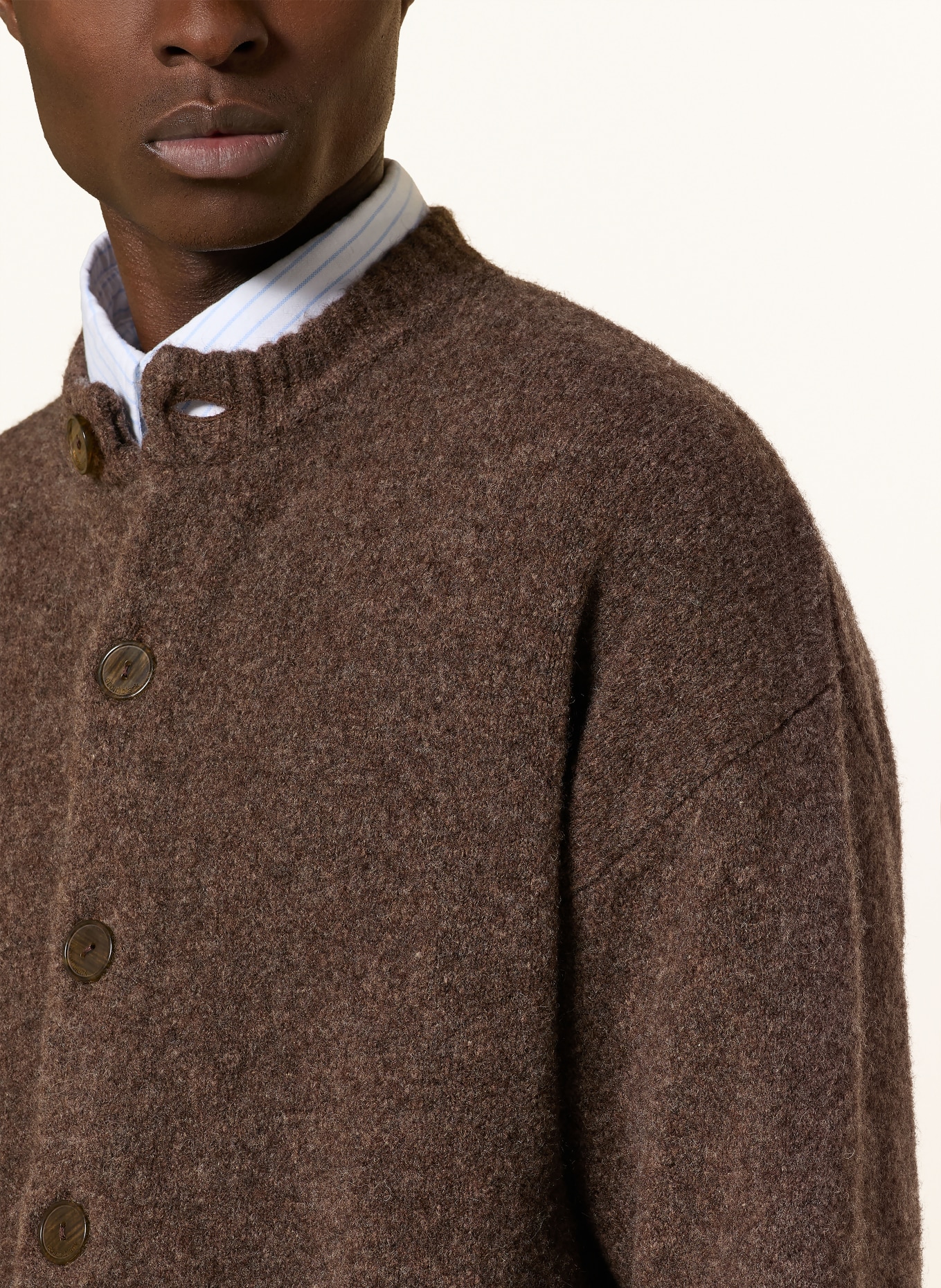 about:blank cardigan: DARK BROWN