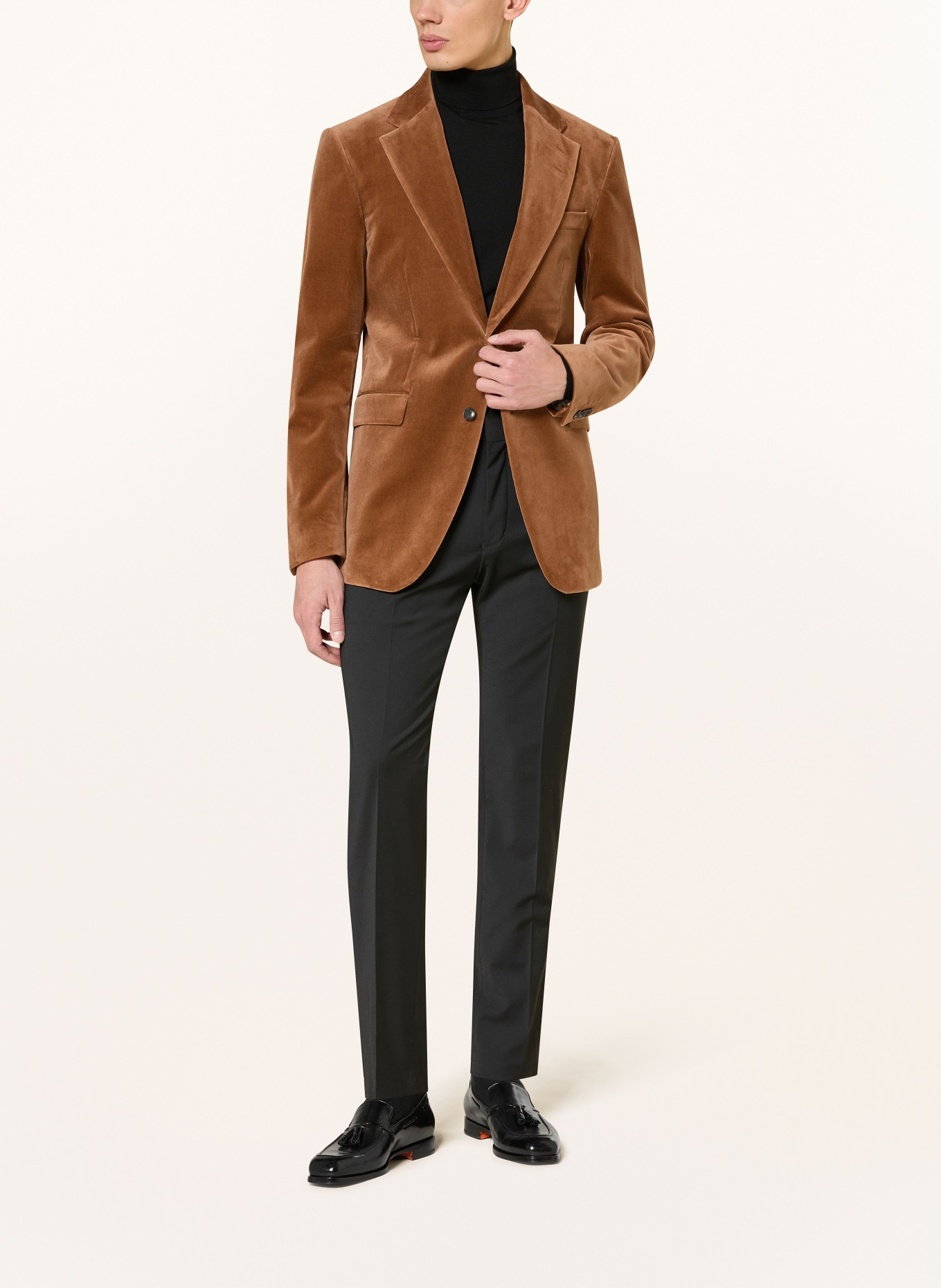 TIGER OF SWEDEN Velvet jacket EASE Extra Slim Fit: BROWN