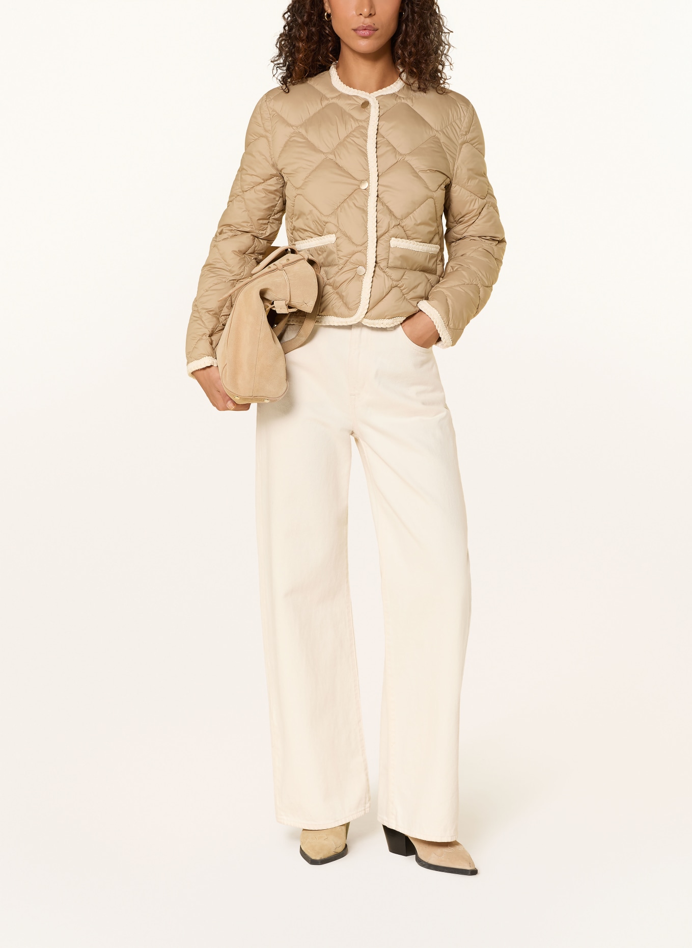 BEAUMONT HEIDI quilted jacket: CAMEL / ECRU