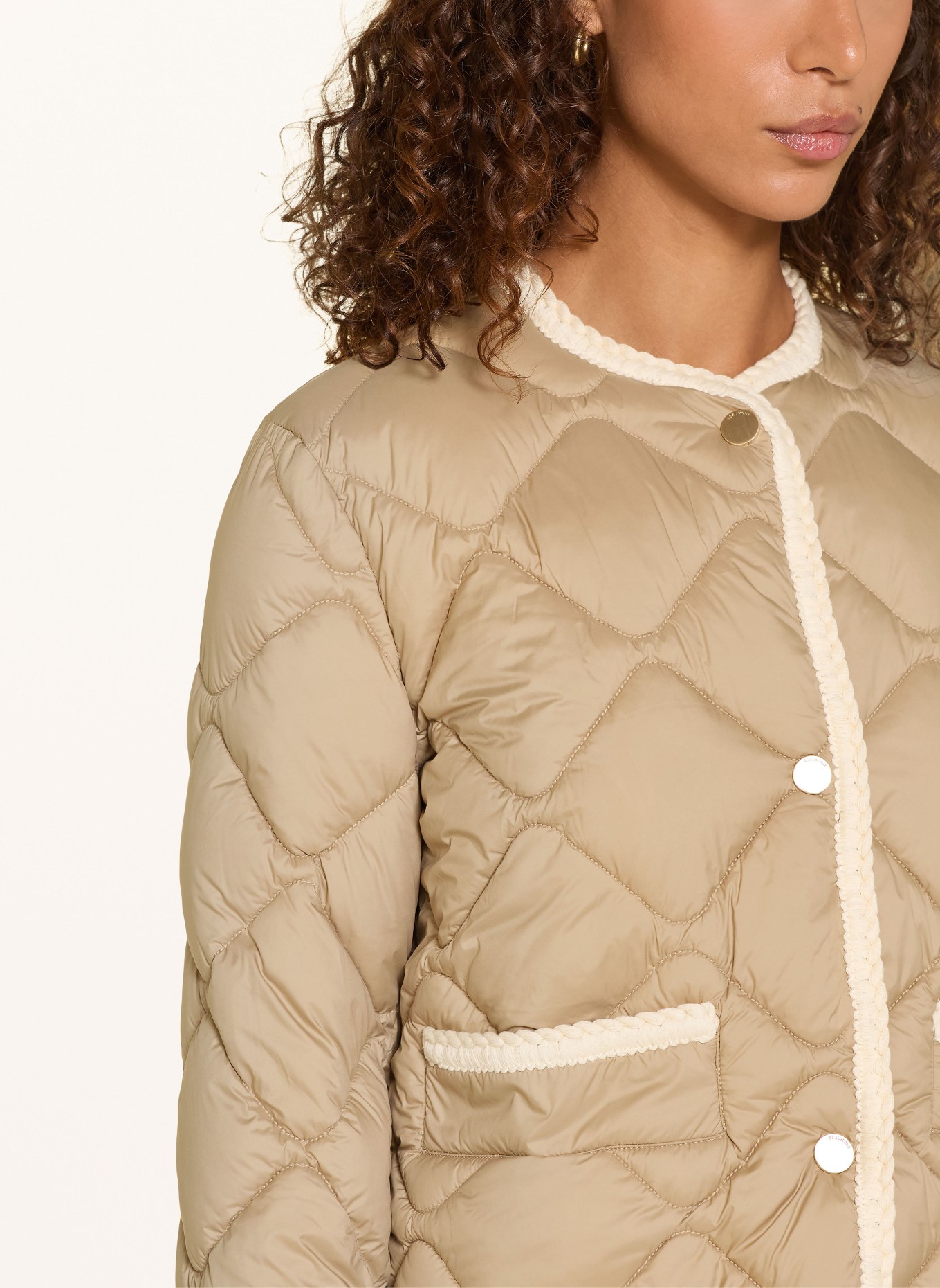 BEAUMONT HEIDI quilted jacket: CAMEL / ECRU