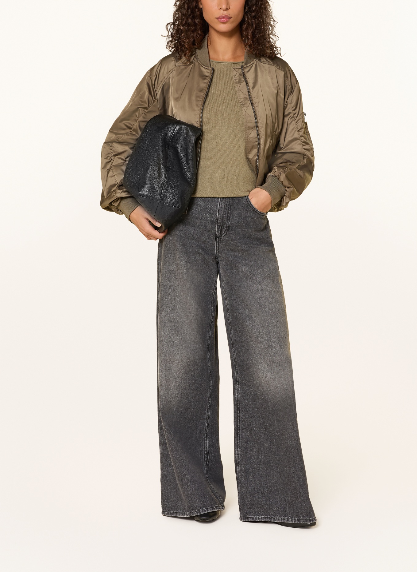 BEAUMONT JODY satin blouson: KHAKI