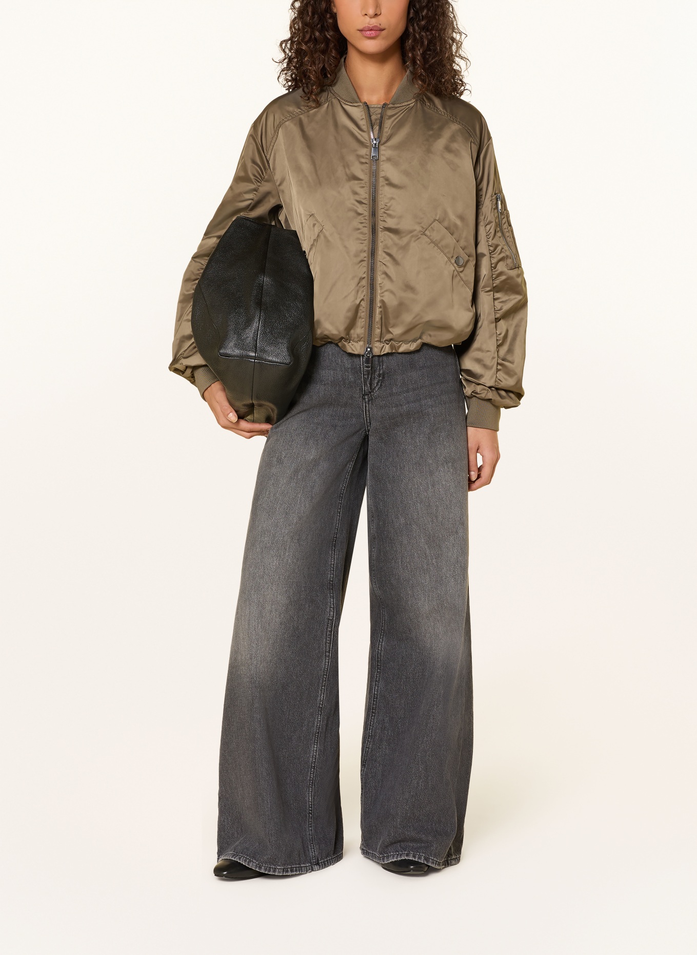 BEAUMONT JODY satin blouson: KHAKI