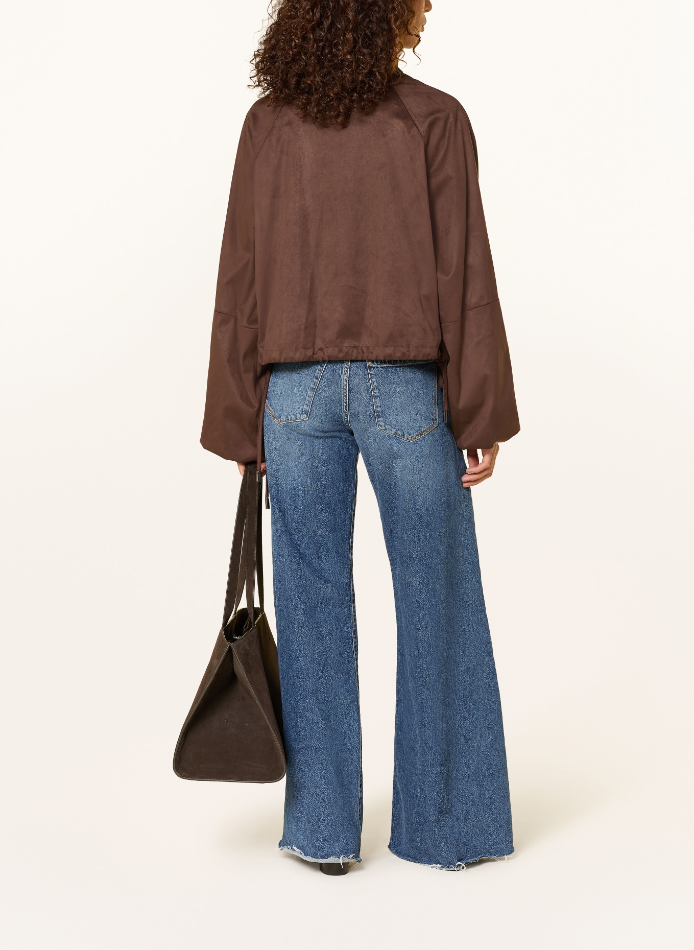 BEAUMONT ERIS leather-look blouson jacket: DARK BROWN