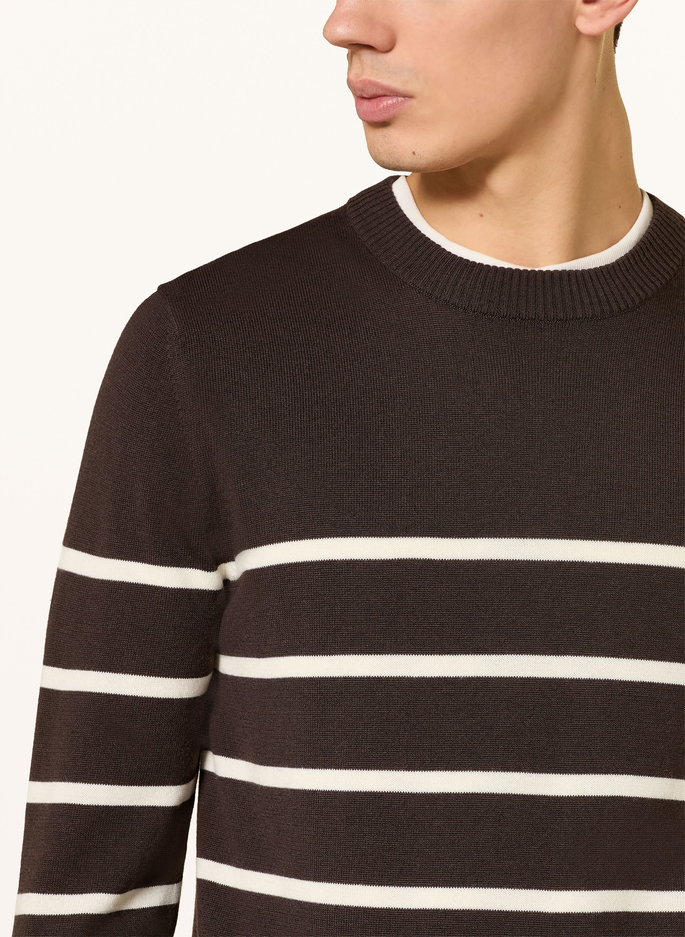windsor. Pullover NEDO: DUNKELBRAUN / ECRU