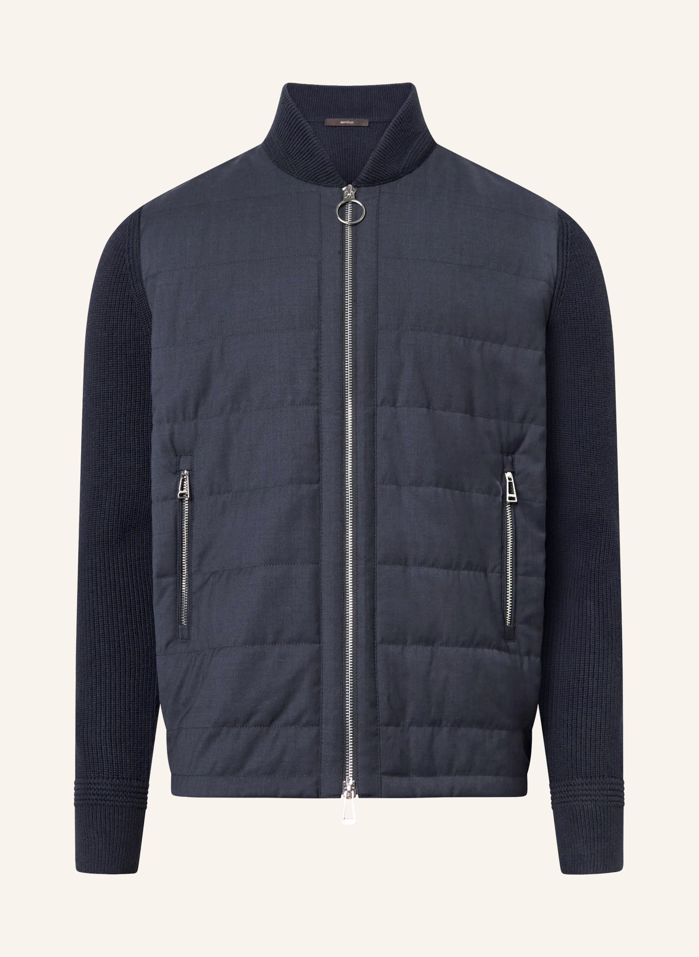 windsor. NEDO cardigan in a mix of materials: DARK BLUE