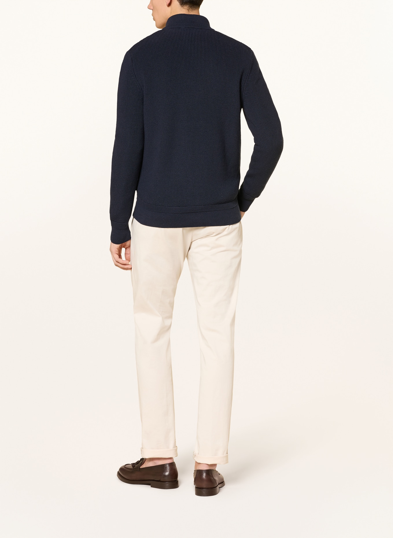 windsor. NEDO cardigan in a mix of materials: DARK BLUE