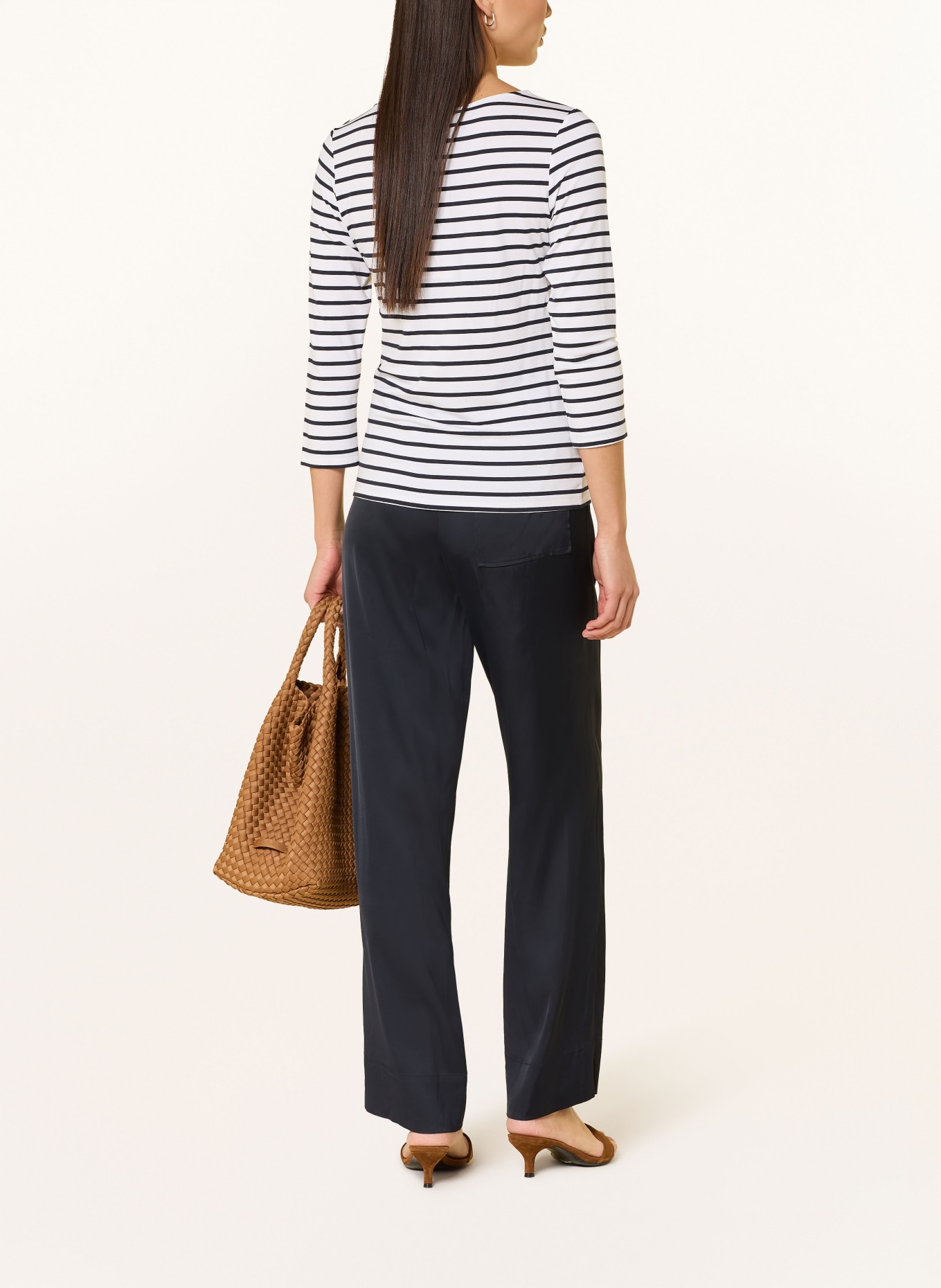 MORE & MORE Koszulka z rękawem 3/4: BIAŁY / GRANATOWY