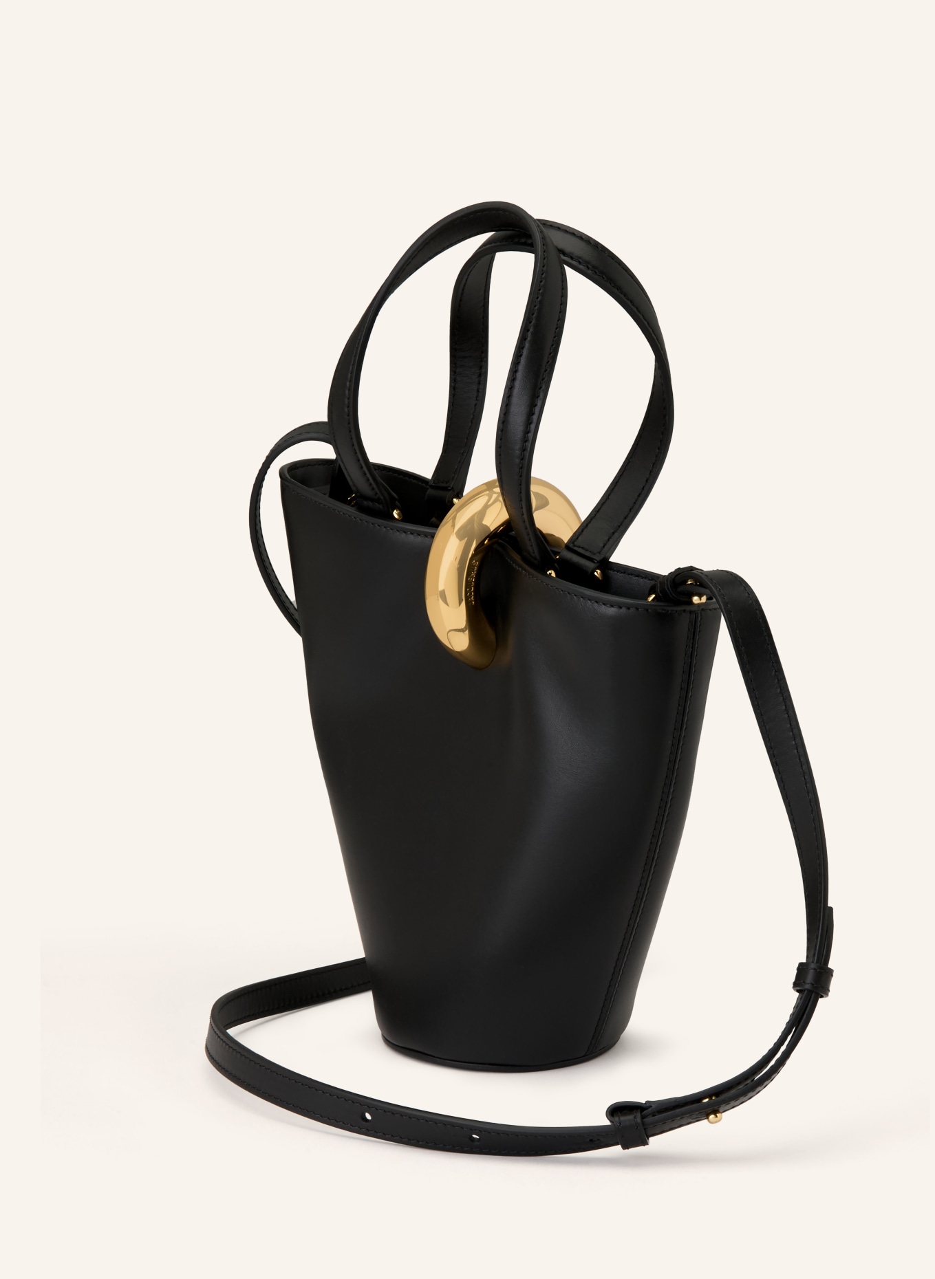 JACQUEMUS Handtasche LE PETIT BAMBOLA: SCHWARZ / GOLD