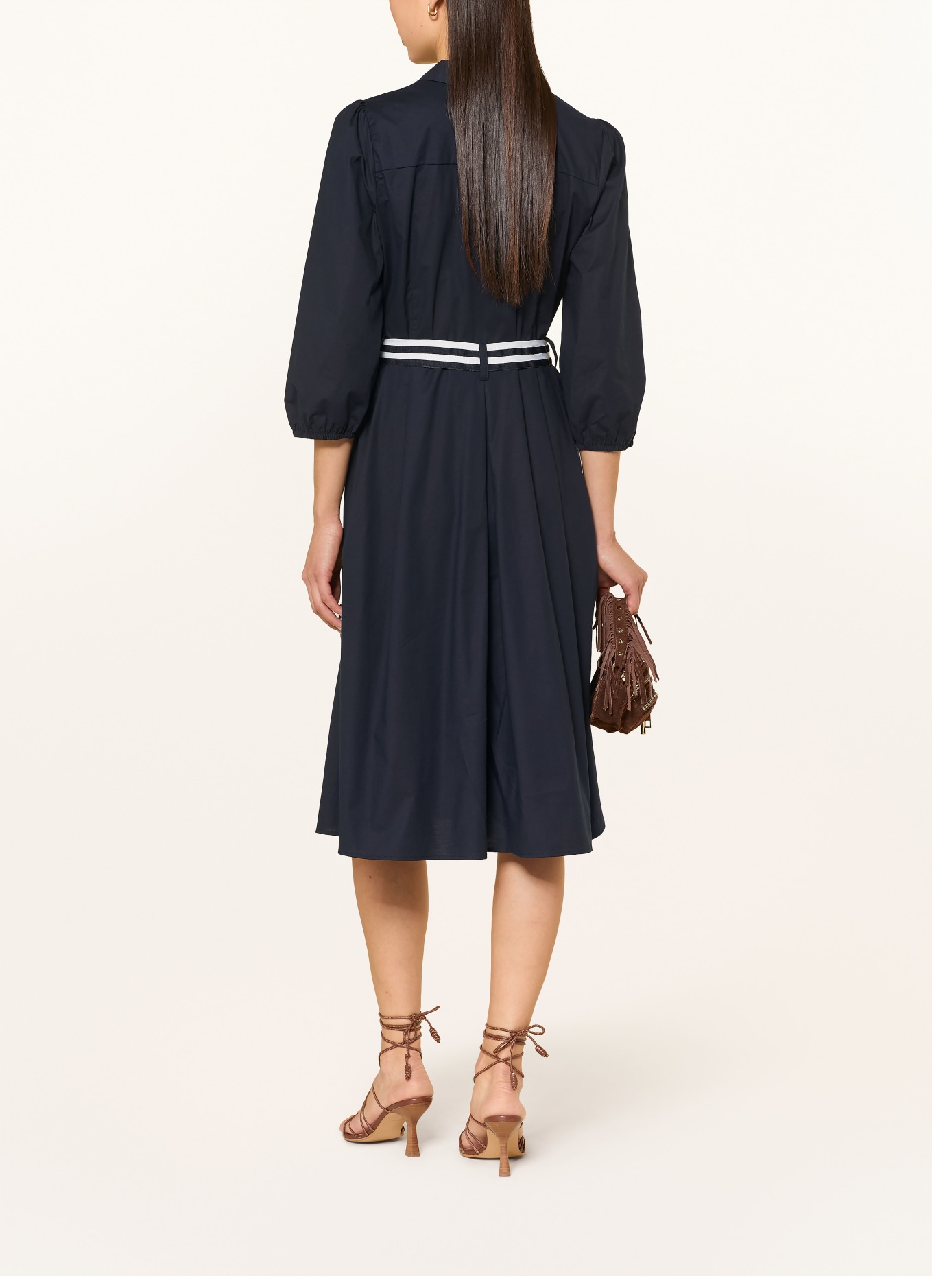 MORE & MORE Košilové šaty s 3/4 rukávem: TMAVĚ MODRÁ