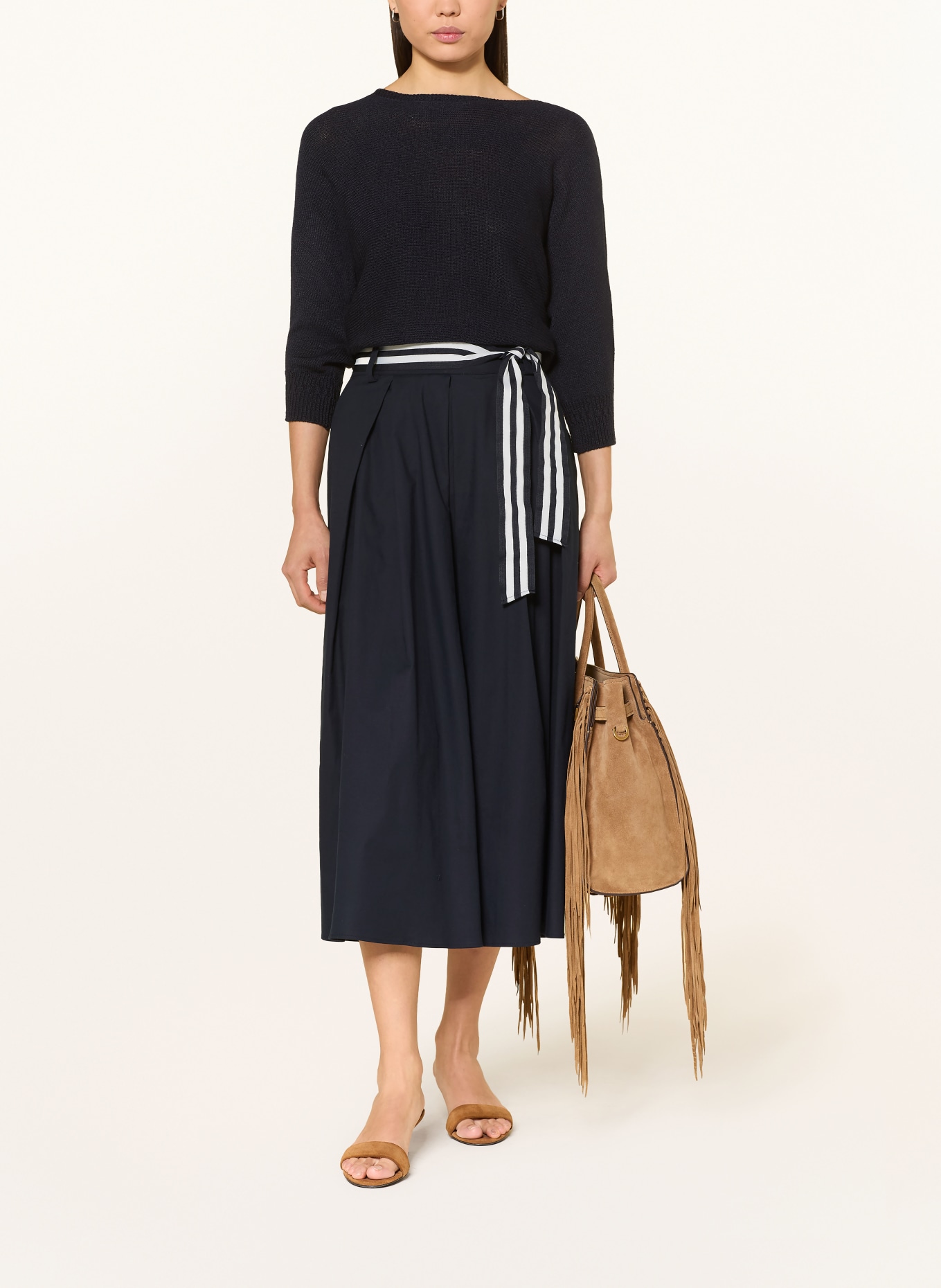 MORE & MORE Faltenrock: DUNKELBLAU