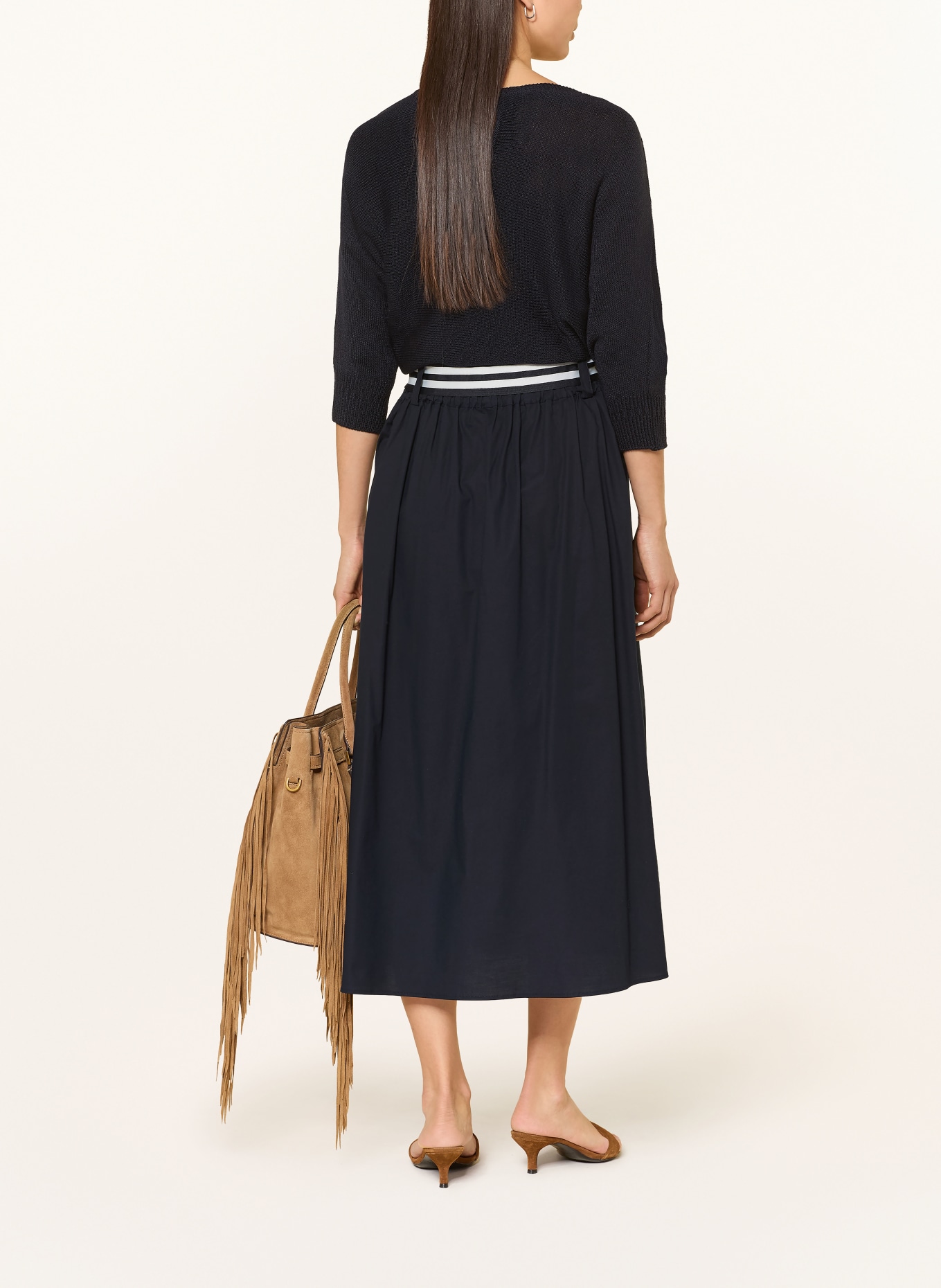 MORE & MORE Faltenrock: DUNKELBLAU