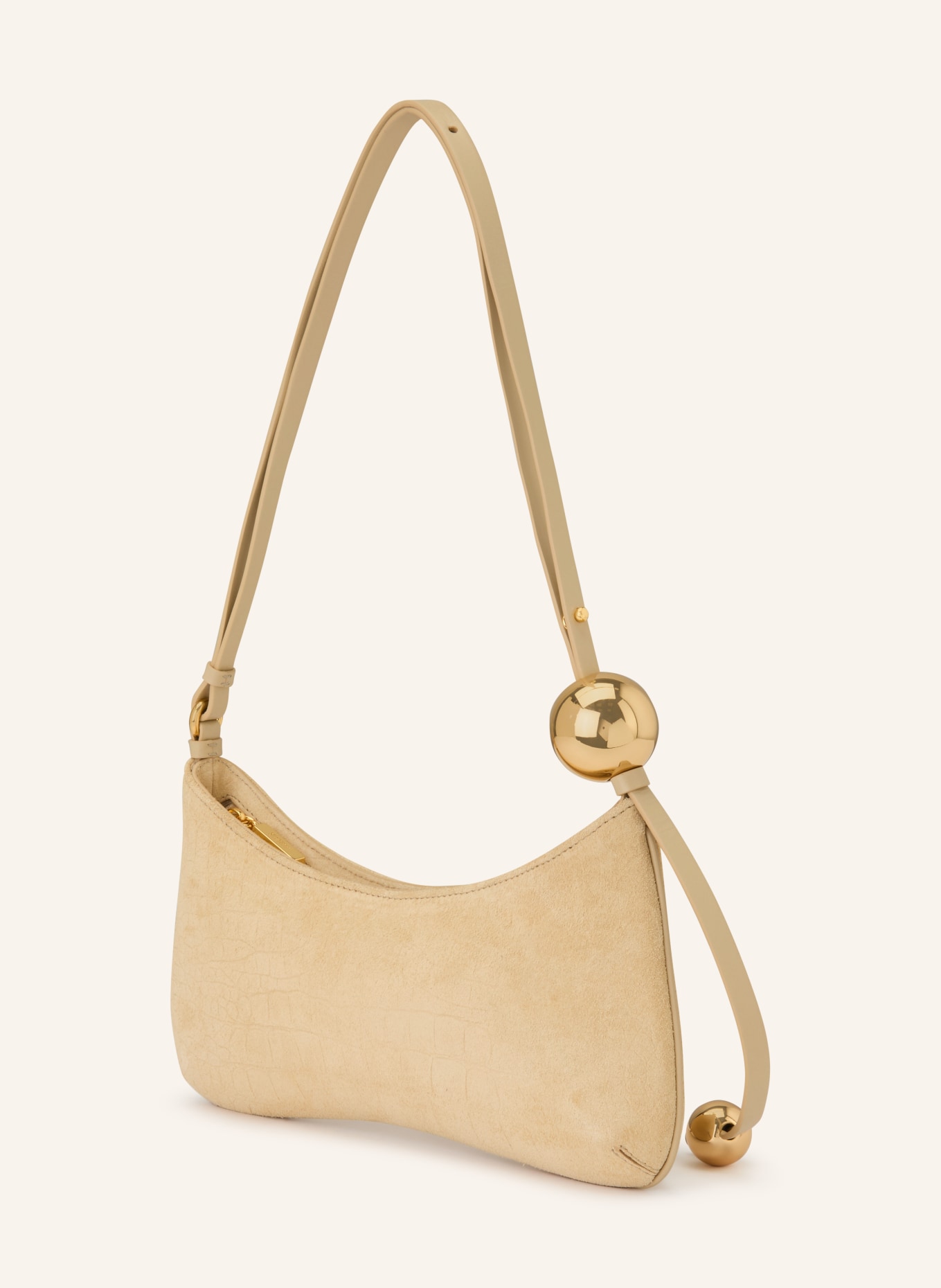 JACQUEMUS Schultertasche LE BISOU PERLE: ECRU / GOLD