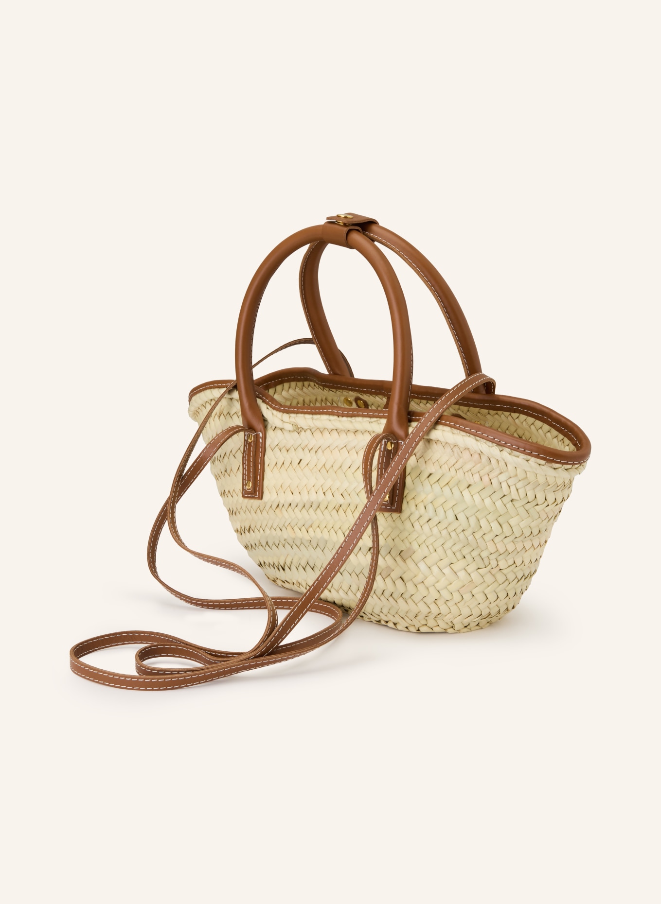 JACQUEMUS Shopper LE PETIT PANIER SOLI: ECRU / GOLD