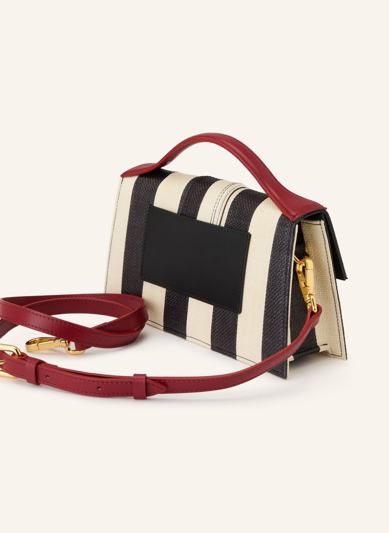 JACQUEMUS Umhängetasche LE GRAND BAMBINO: ECRU / GOLD / SCHWARZ