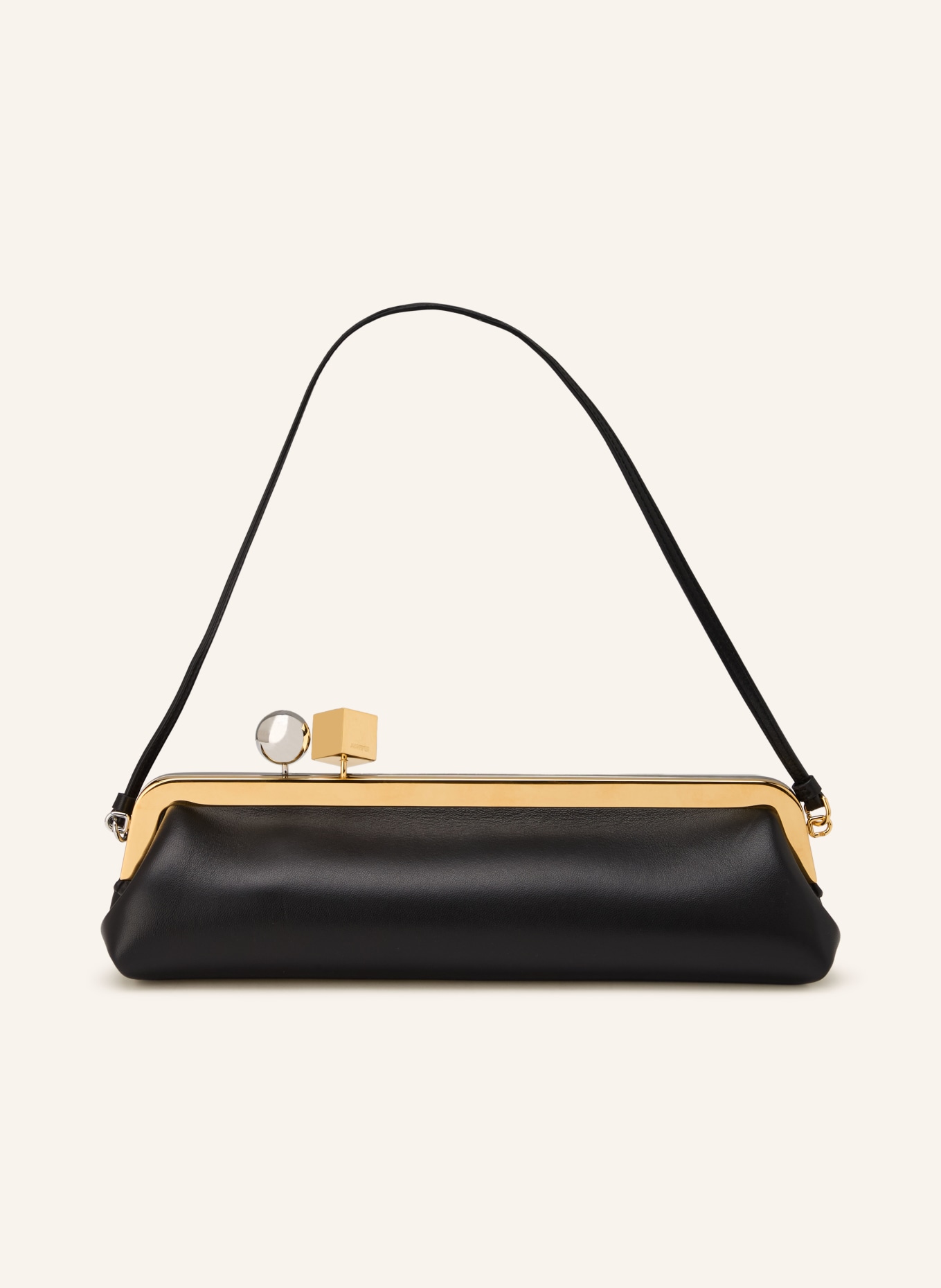 JACQUEMUS Clutch LA POCHETTE SALON: SCHWARZ / SILBER / GOLD