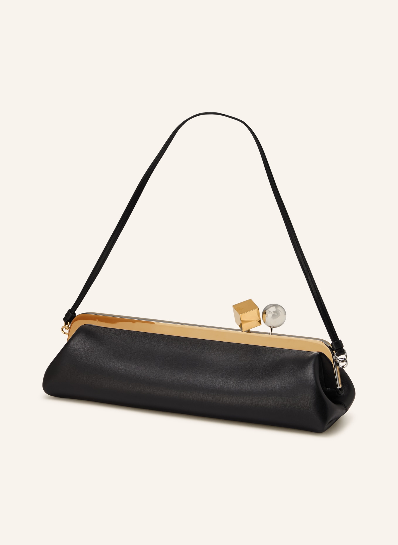 JACQUEMUS Clutch LA POCHETTE SALON: SCHWARZ / SILBER / GOLD