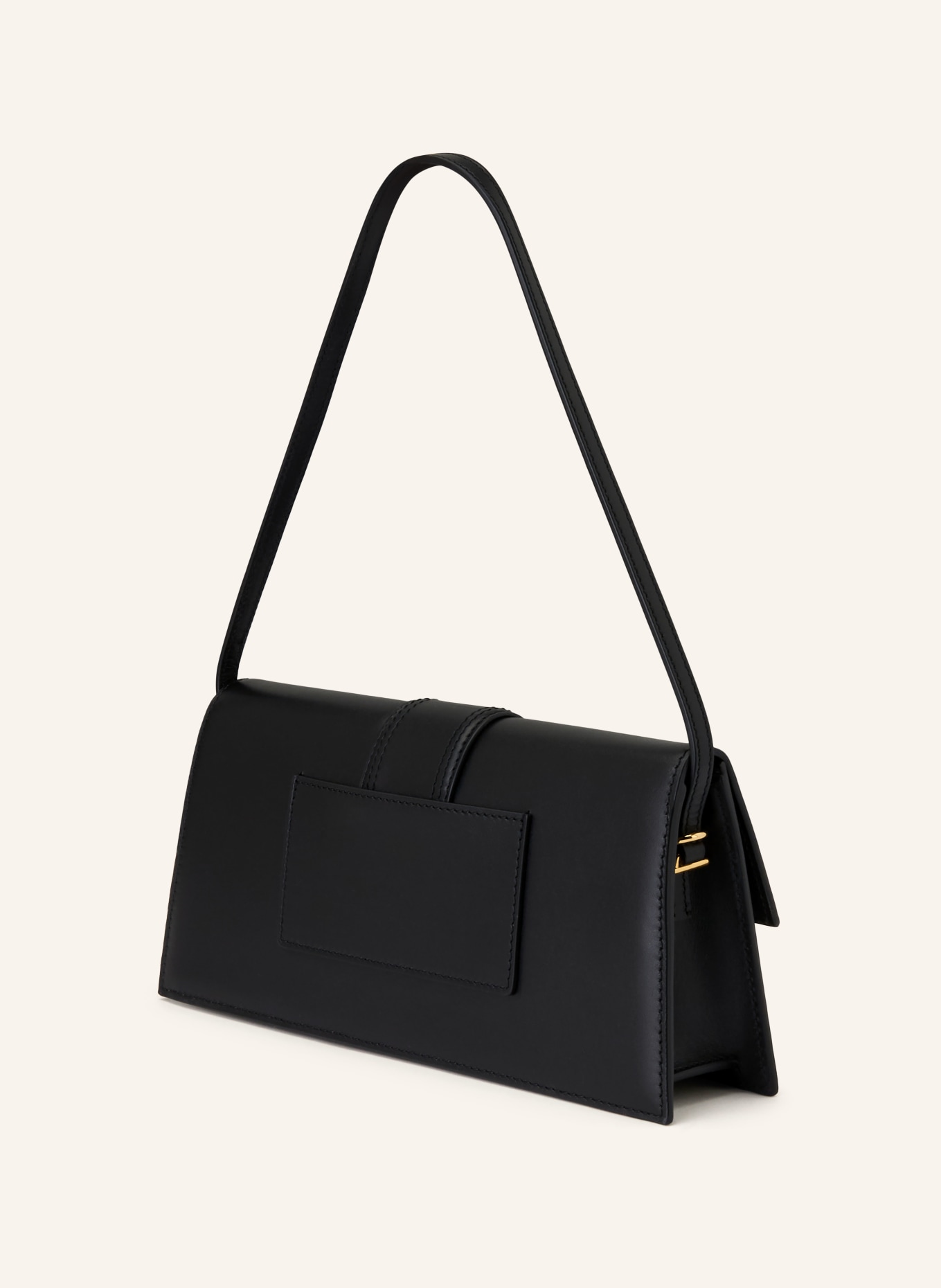 JACQUEMUS Schultertasche LE BAMBINO LONG: SCHWARZ / GOLD