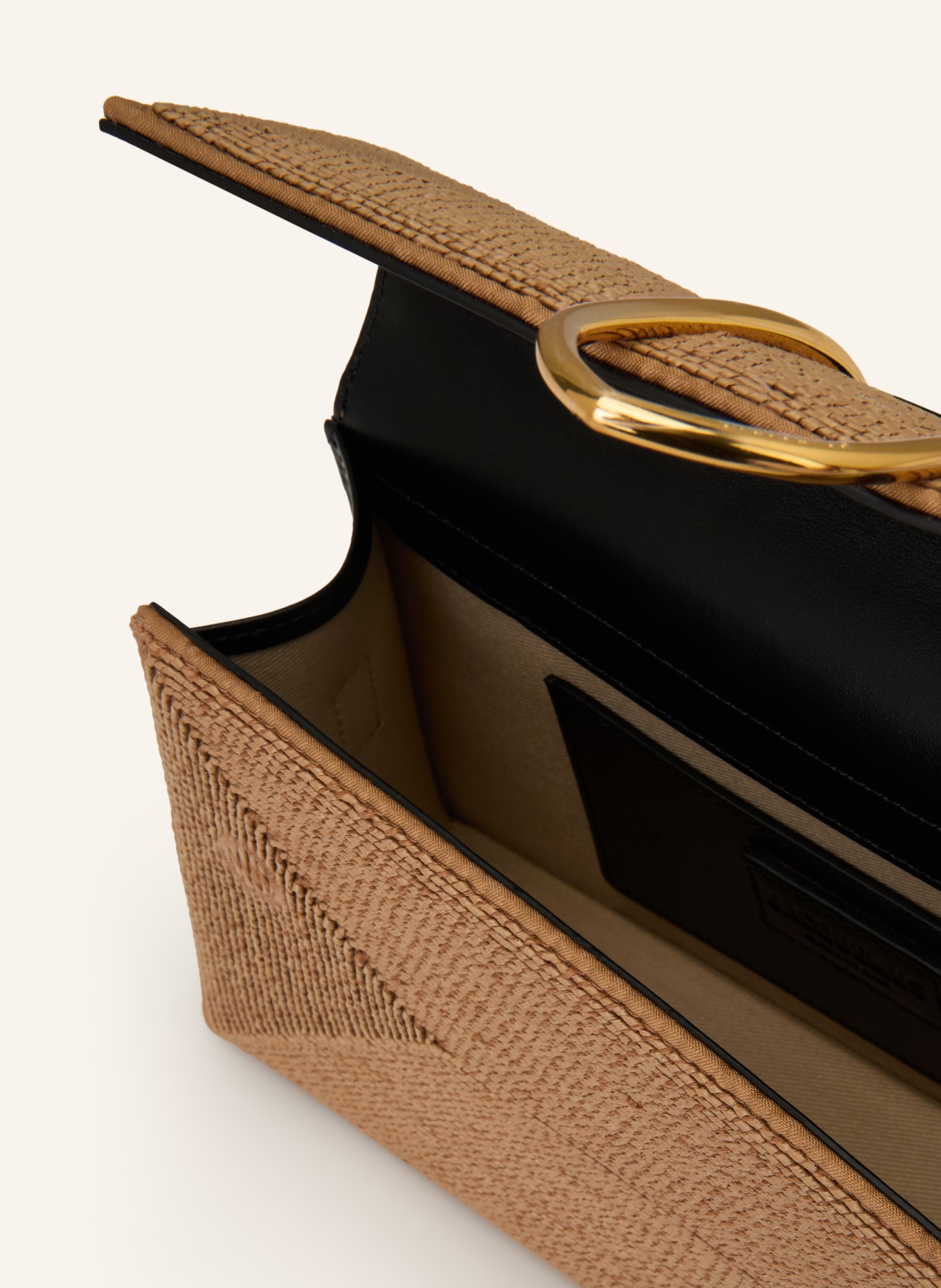 JACQUEMUS Umhängetasche LE GRAND BAMBINO: BEIGE / SCHWARZ