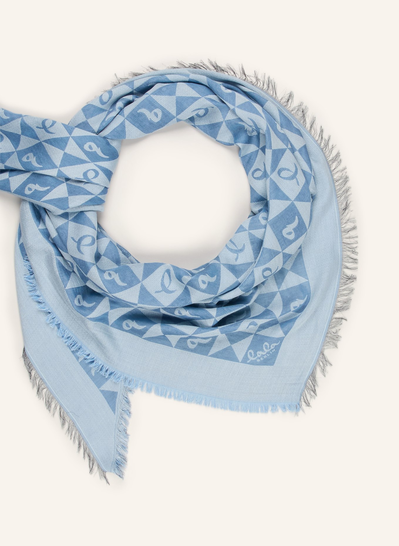 Lala Berlin Triangular scarf TALLAH: BLUE / LIGHT BLUE