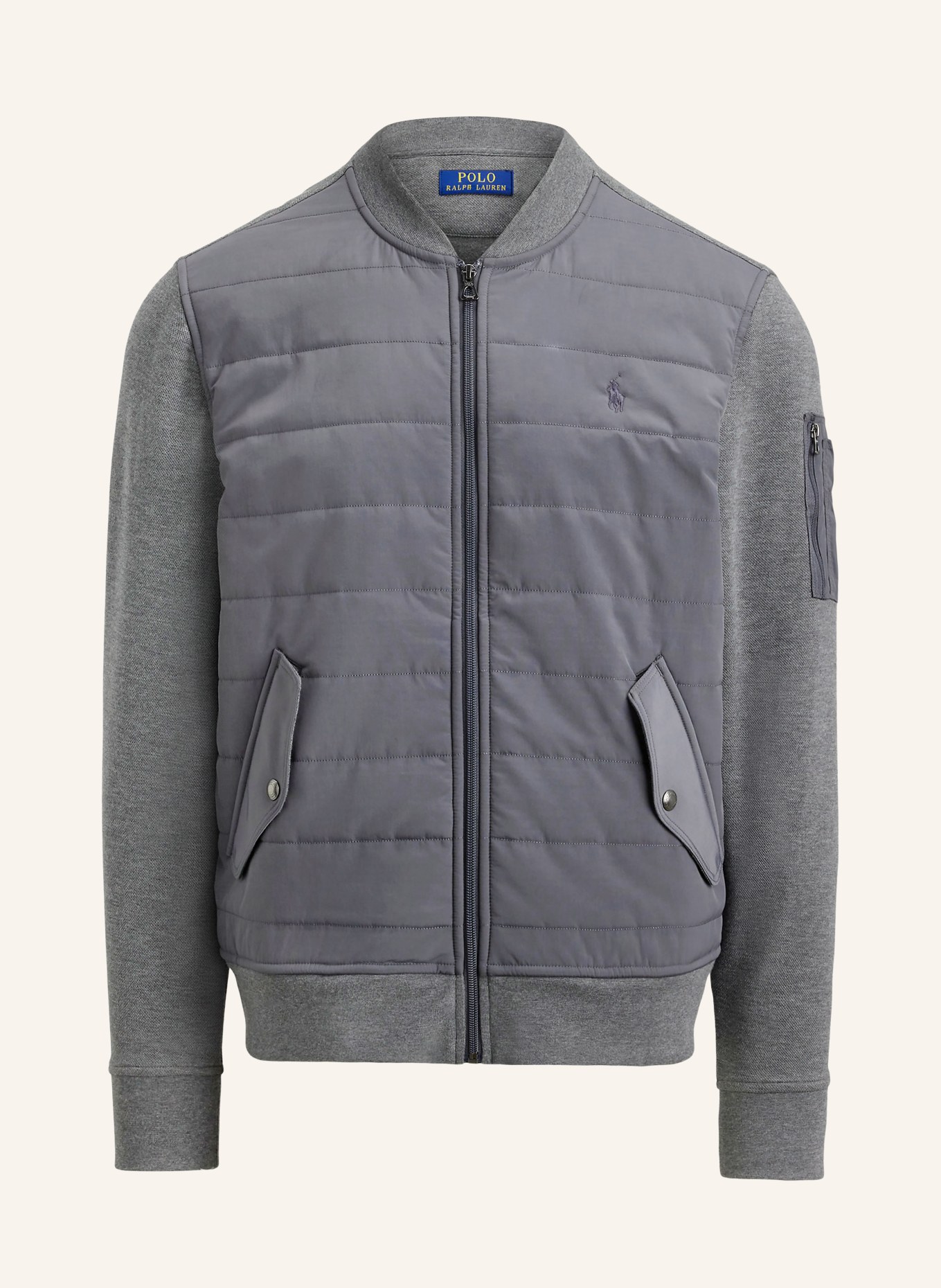 POLO RALPH LAUREN Sweatjacke im Materialmix: GRAU