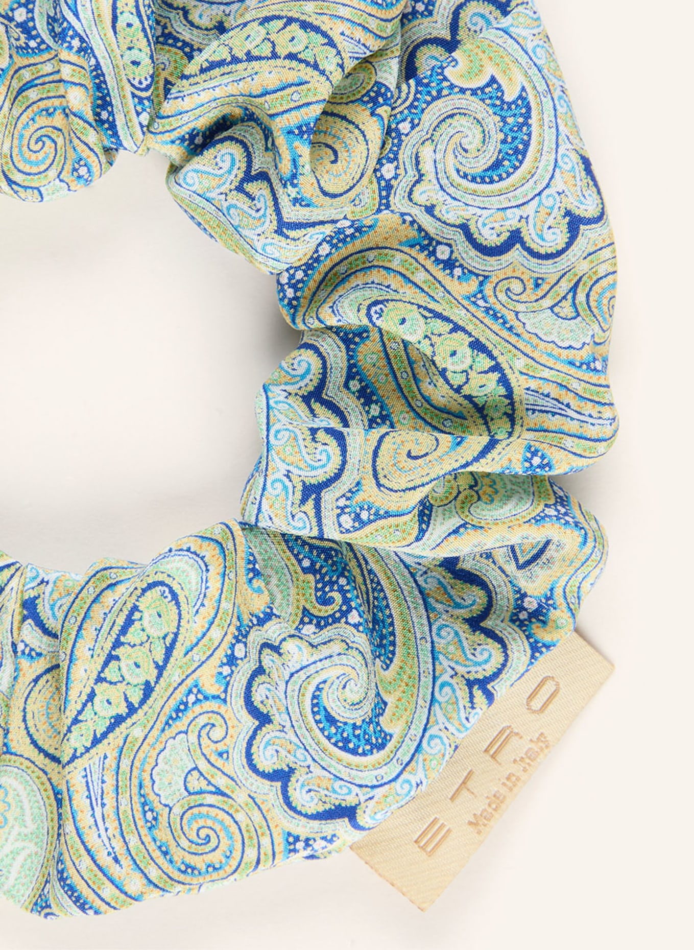 ETRO Hedvábná gumička do vlasů: MÁTOVÁ / MODRÁ