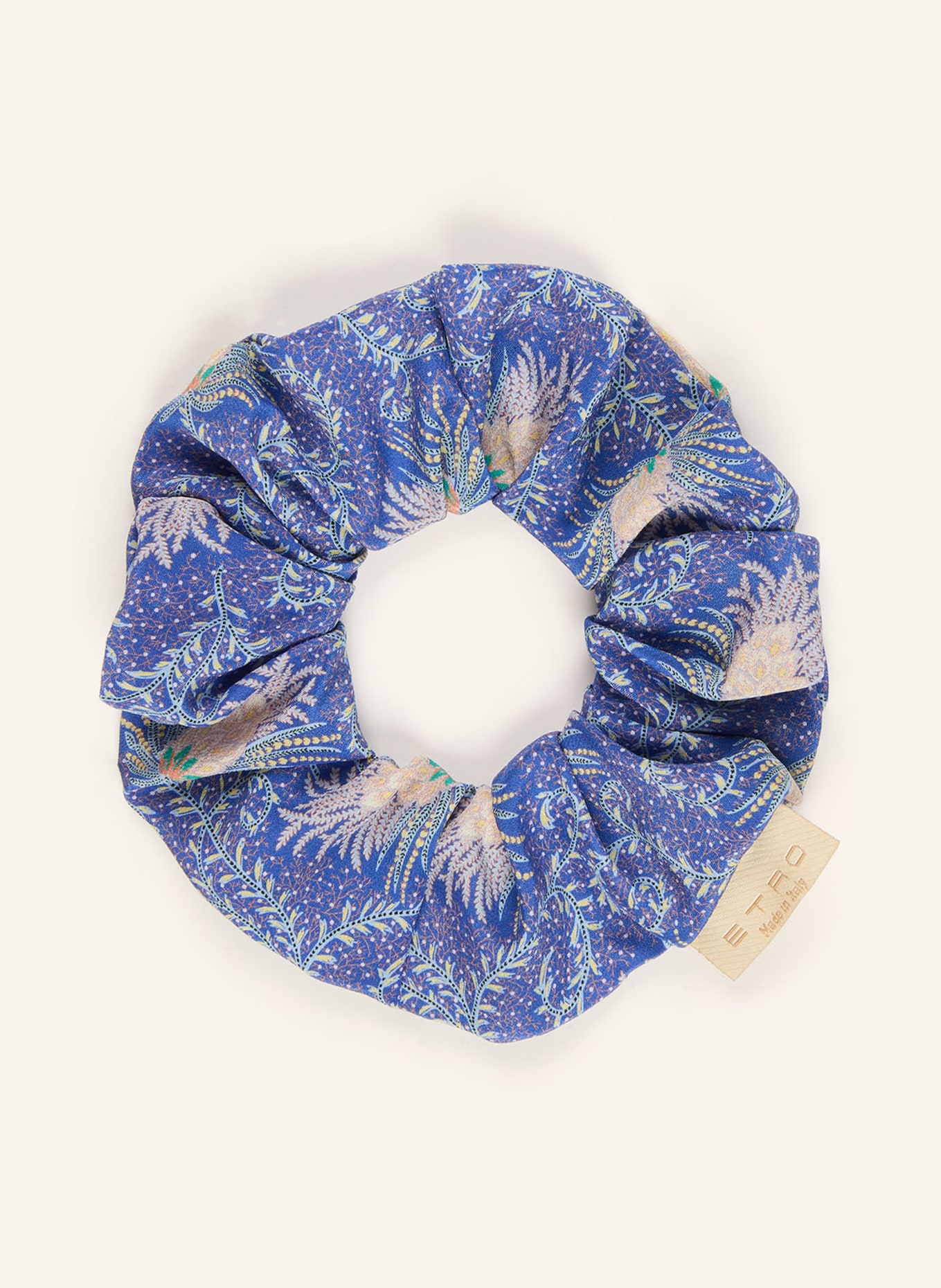 ETRO Hedvábná gumička do vlasů: MODRÁ / BÉŽOVÁ
