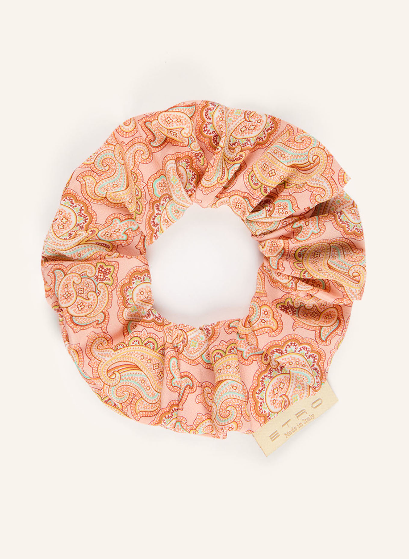 ETRO Hedvábná gumička do vlasů: LOSOSOVÁ / BÉŽOVÁ / MÁTOVÁ