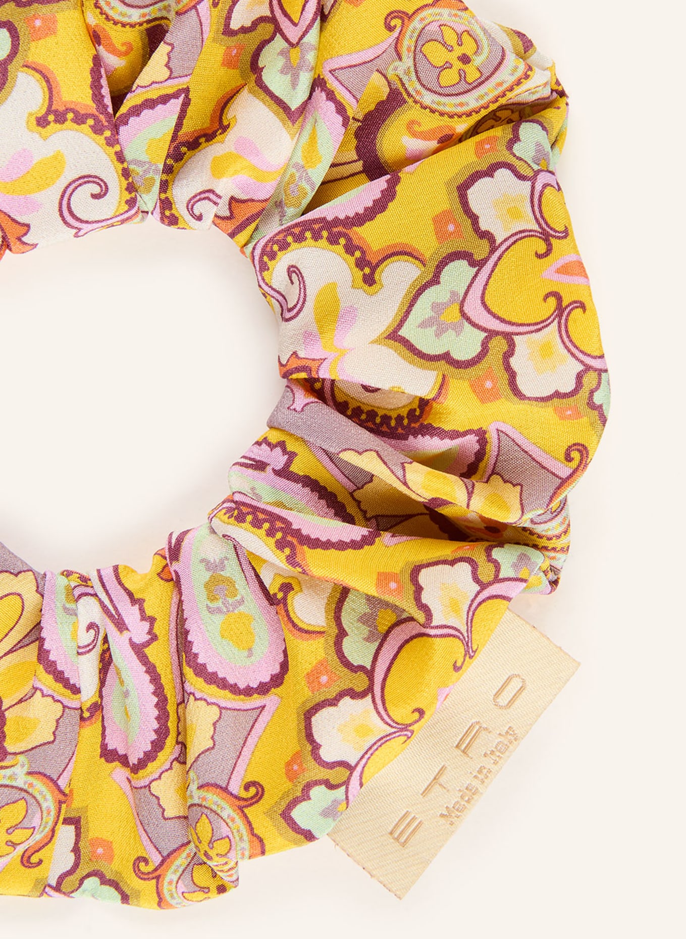 ETRO Hedvábná gumička do vlasů: ŽLUTÁ / FIALOVÁ / MÁTOVÁ