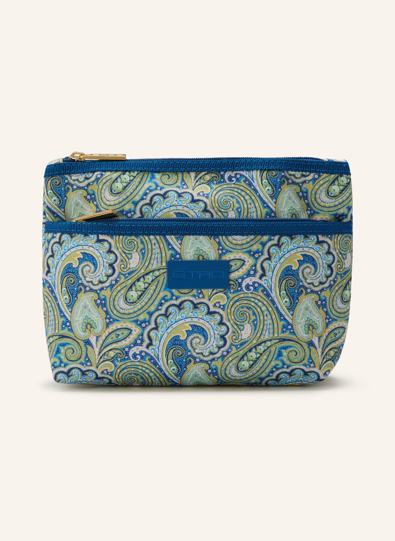 ETRO Pouch MEDIUM: BLAU / GELB / HELLGRÜN