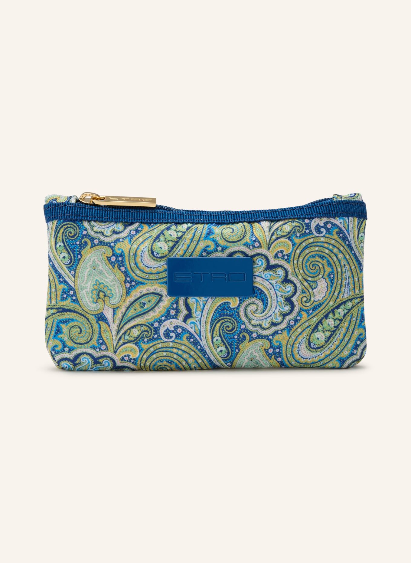 ETRO Pouch MINI: BLAU / HELLGRÜN / WEISS