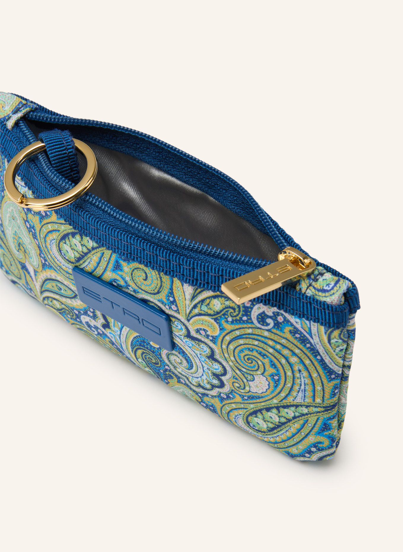 ETRO Pouch MINI: BLAU / HELLGRÜN / WEISS