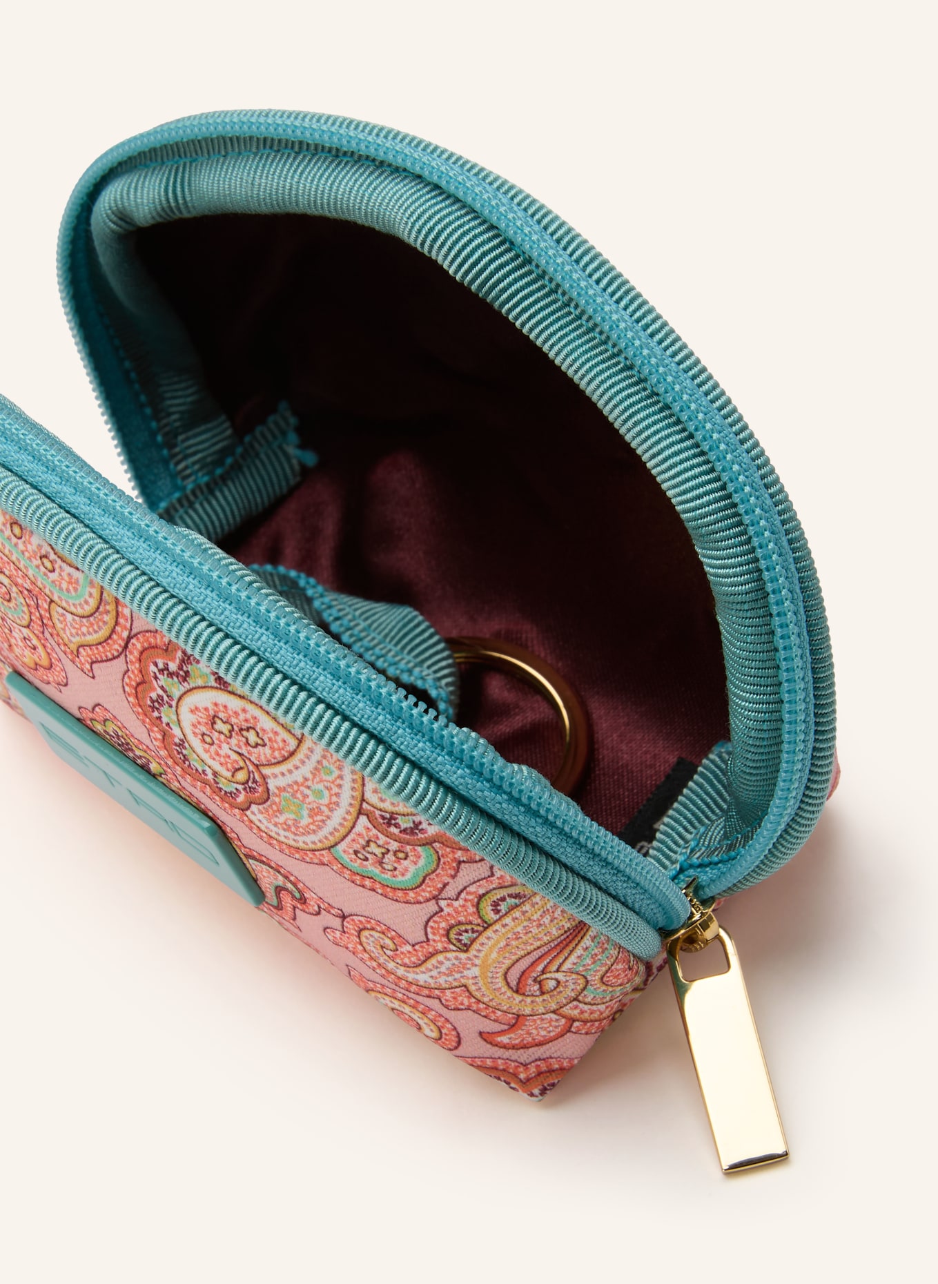 ETRO Pouch MINI: HELLORANGE / TÜRKIS