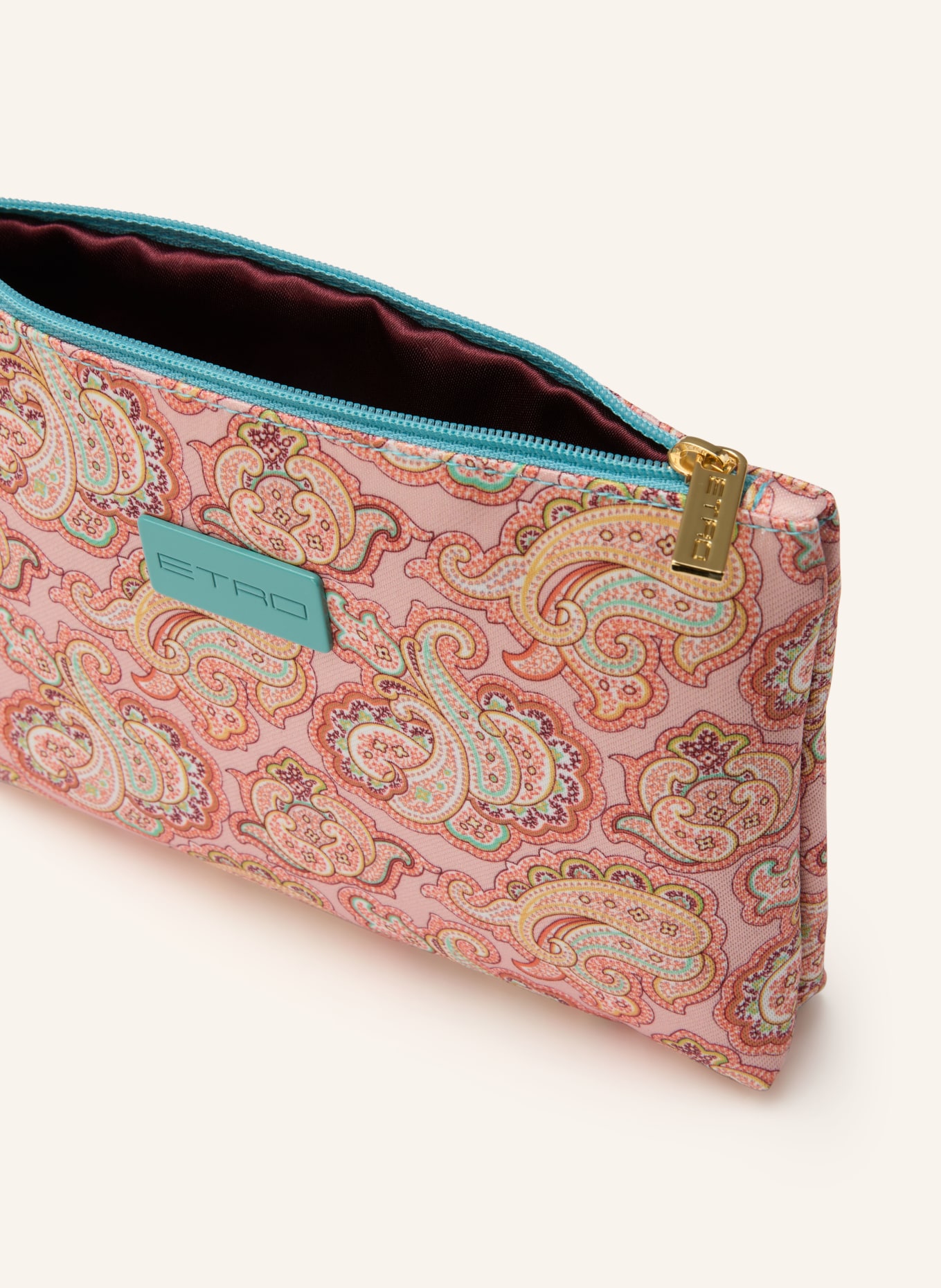 ETRO Pouch MEDIUM: HELLORANGE / ORANGE / TÜRKIS