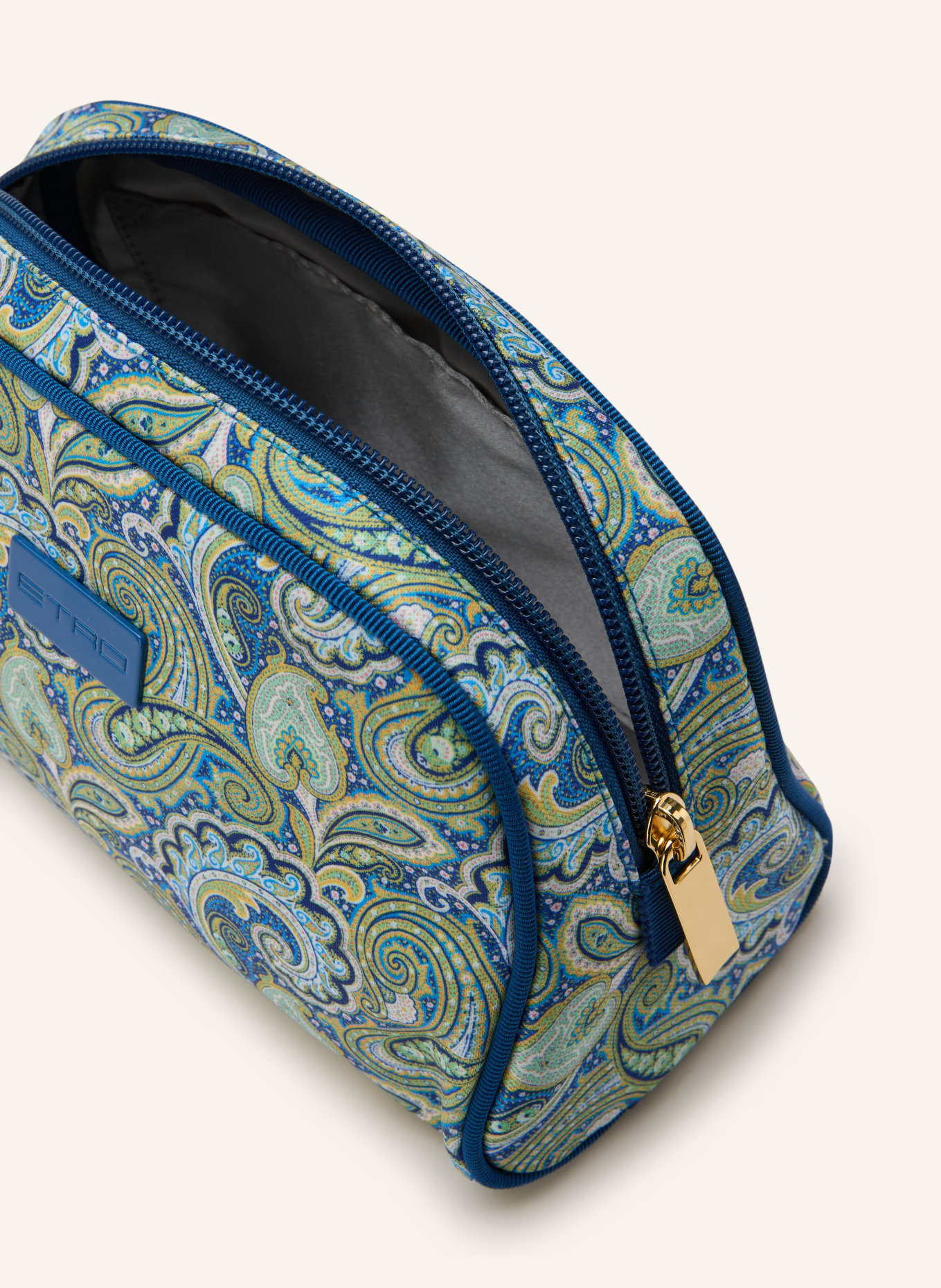 ETRO MEDIUM cosmetic bag: BLUE / YELLOW / LIGHT GREEN