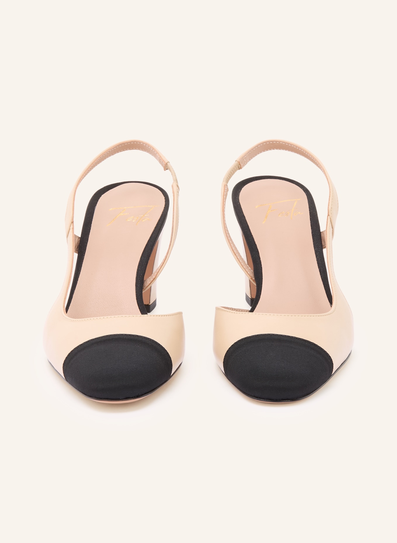 FESTA Slingpumps SHIRLEY: CREME / SCHWARZ