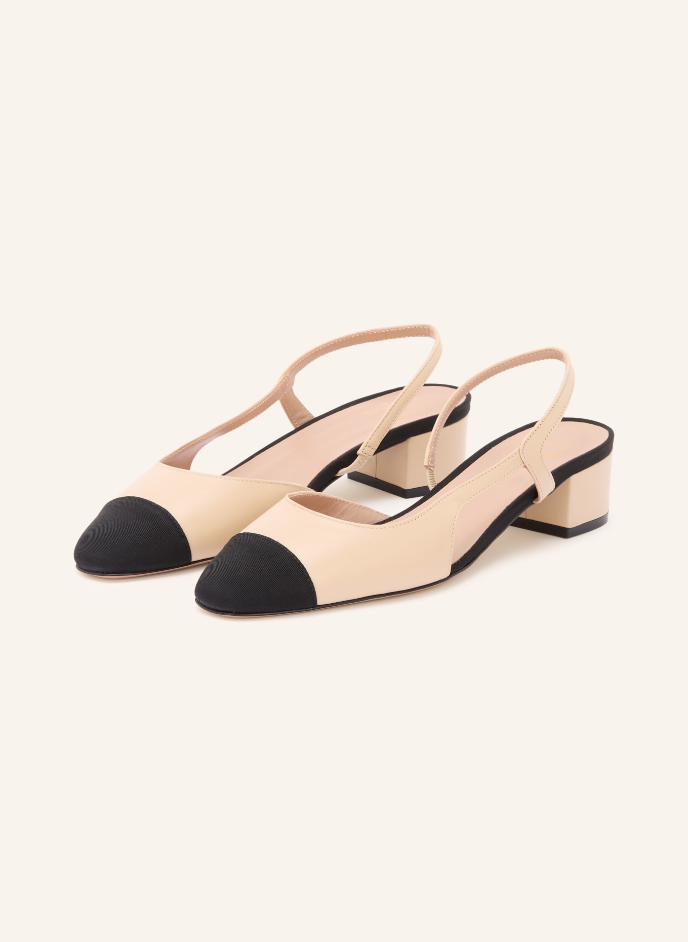 FESTA Slingpumps ROSETTE: CREME / SCHWARZ