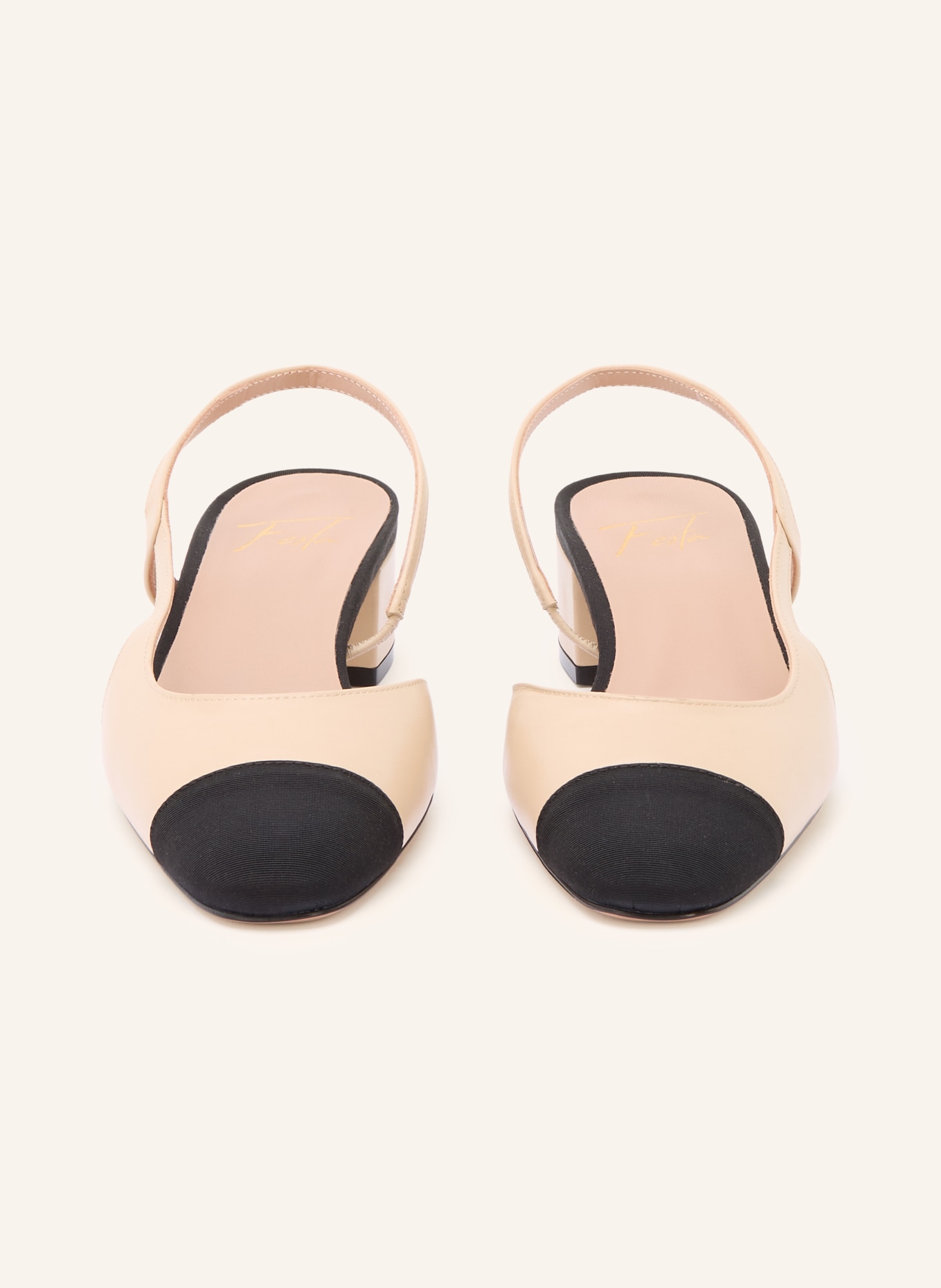 FESTA Slingpumps ROSETTE: CREME / SCHWARZ