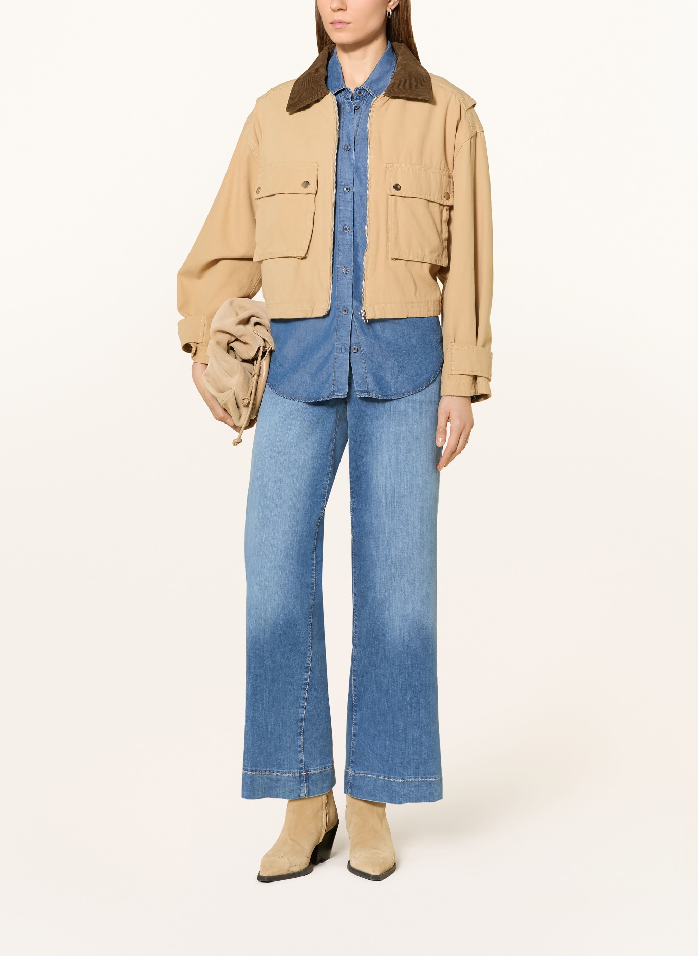 MAC Wide Leg Jeans RICH PALAZZO: D585 navy heavy wash