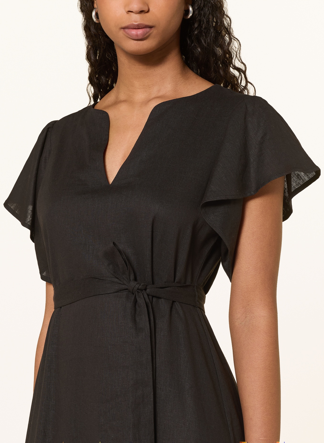 lilienfels Kleid mit Leinen: SCHWARZ