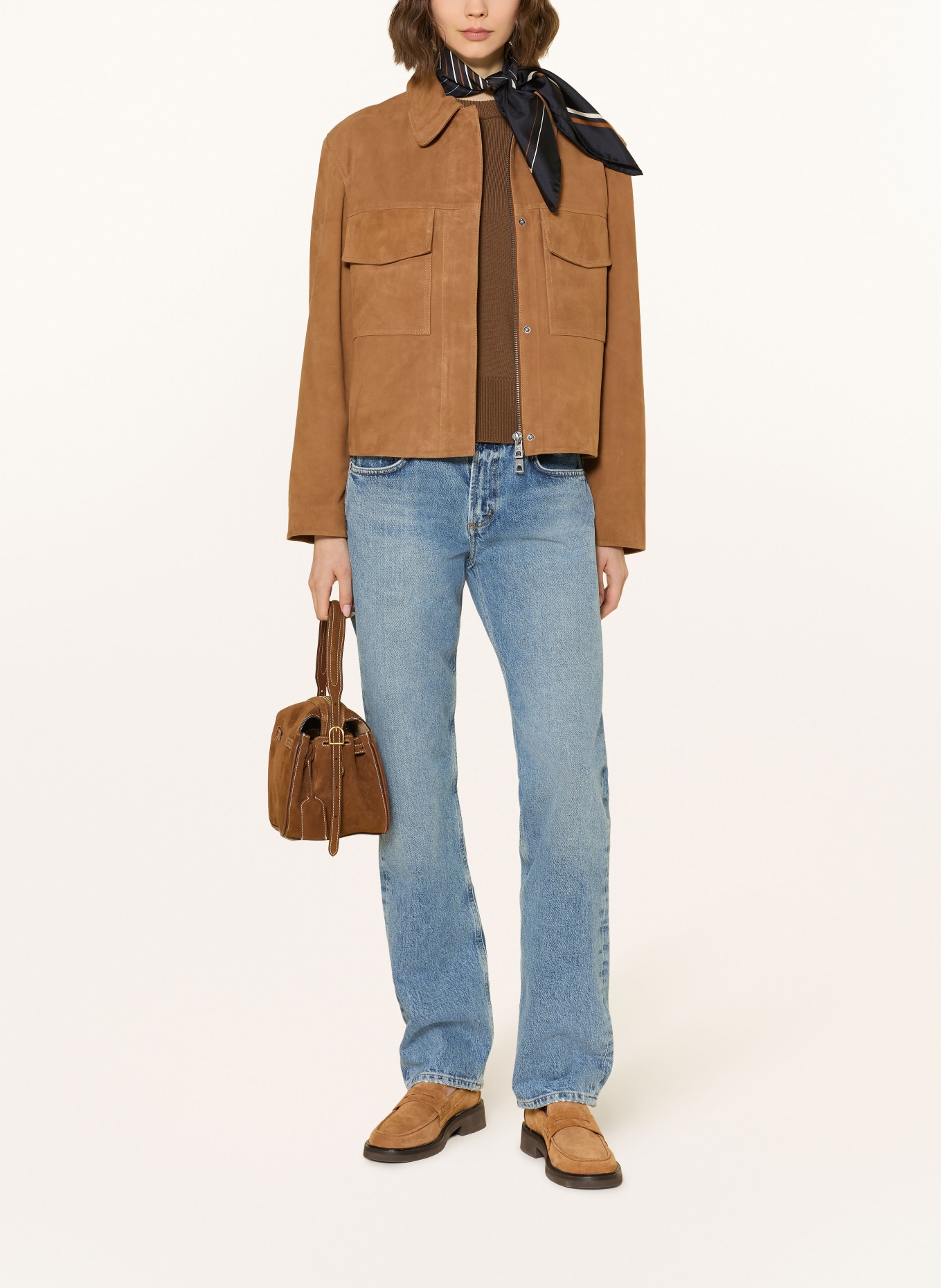 IQ STUDIO Lederjacke: COGNAC